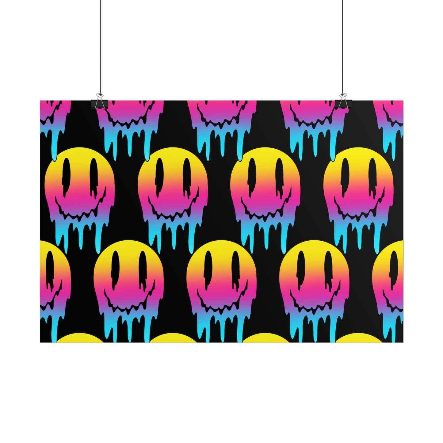Neon Drip Smiley Poster
