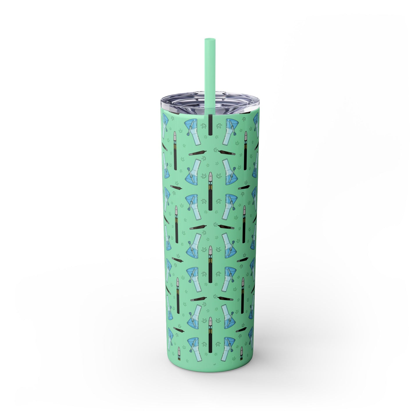 20oz Skinny Tumbler – Bongs & Penjamin Pattern | Travel Straw Cup for Stylists