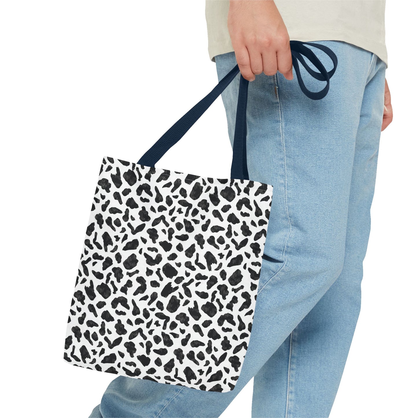 Cow Print Tote Bag – Black & White AOP Canvas Tote