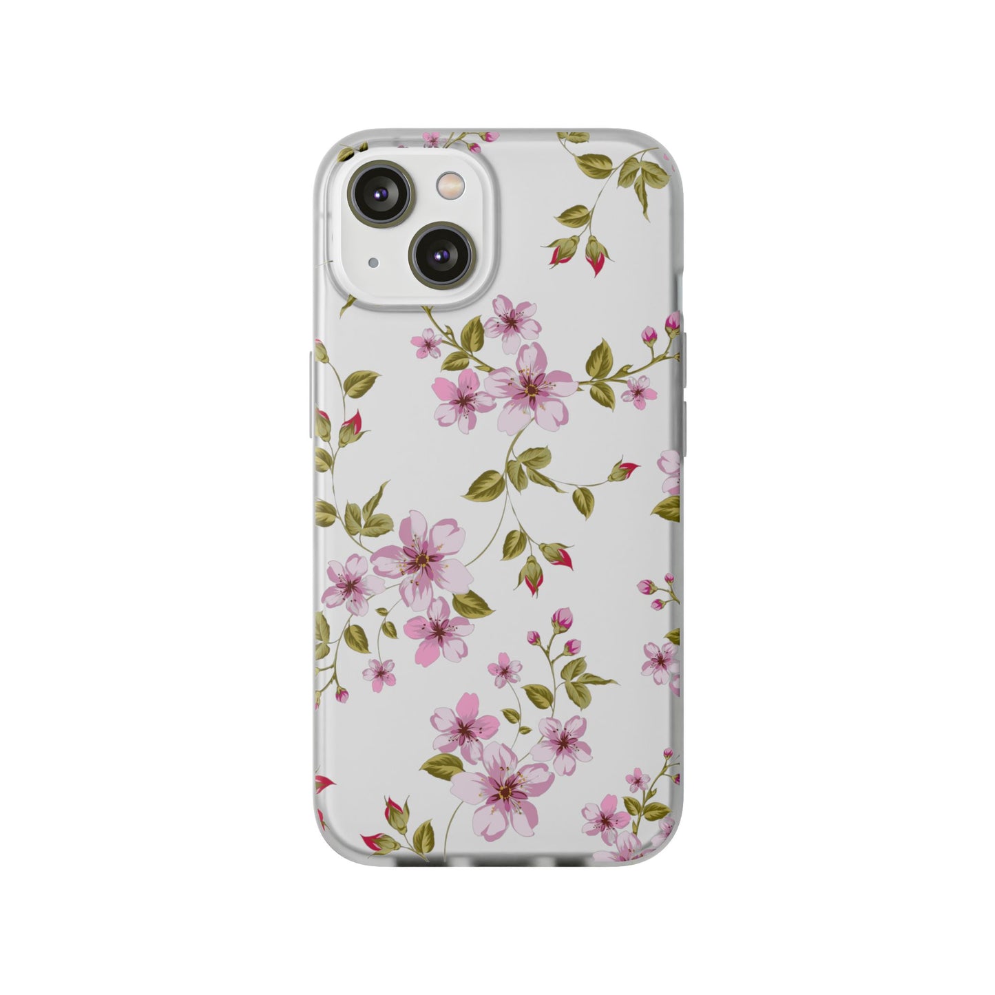 Floral Pink Blossom Flexi Case — Slim Protective Phone Case with Watercolor Cherry Blossom Design