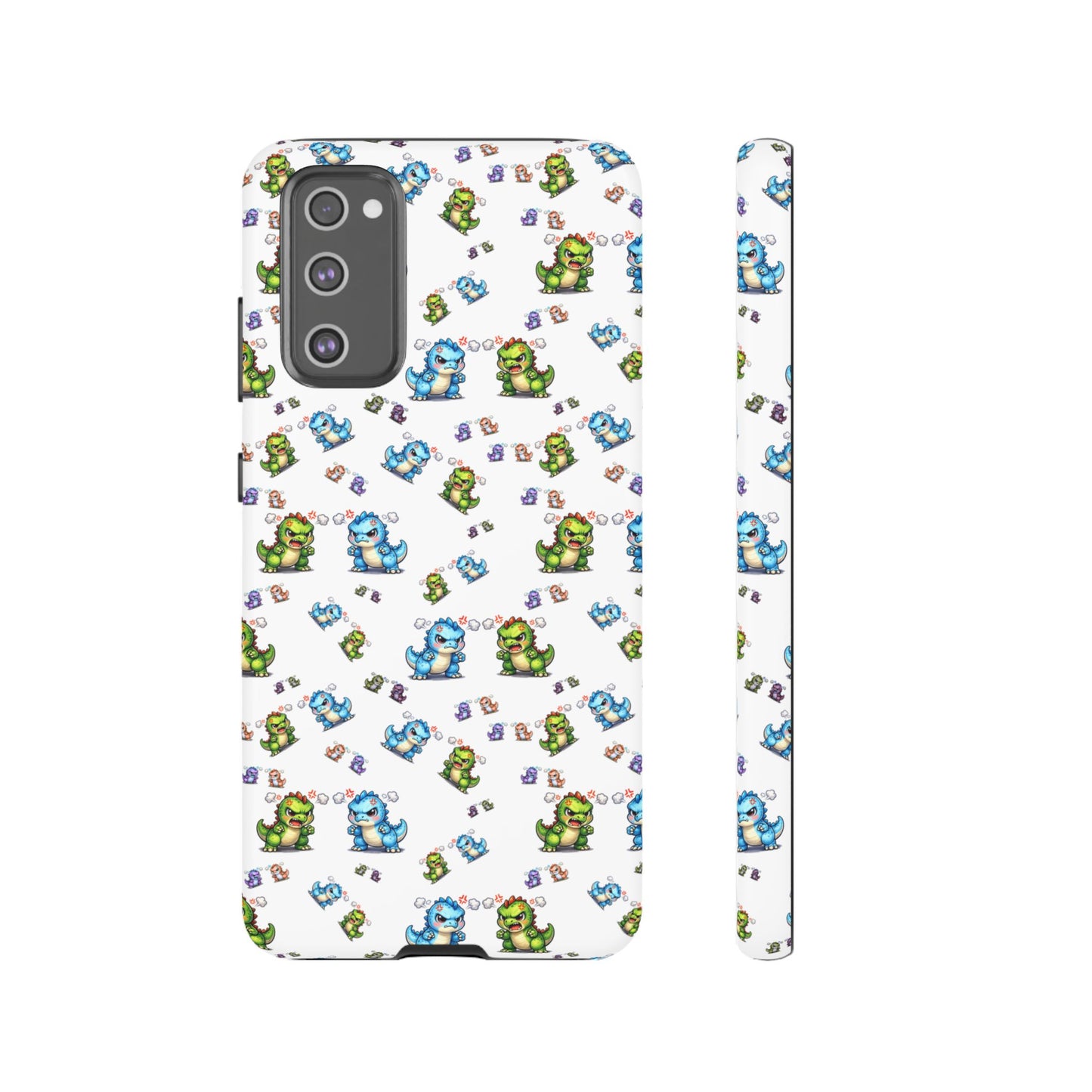 Cute Dino Pattern Phone Case — Playful Cartoon Dinosaur Tough Phone Cover