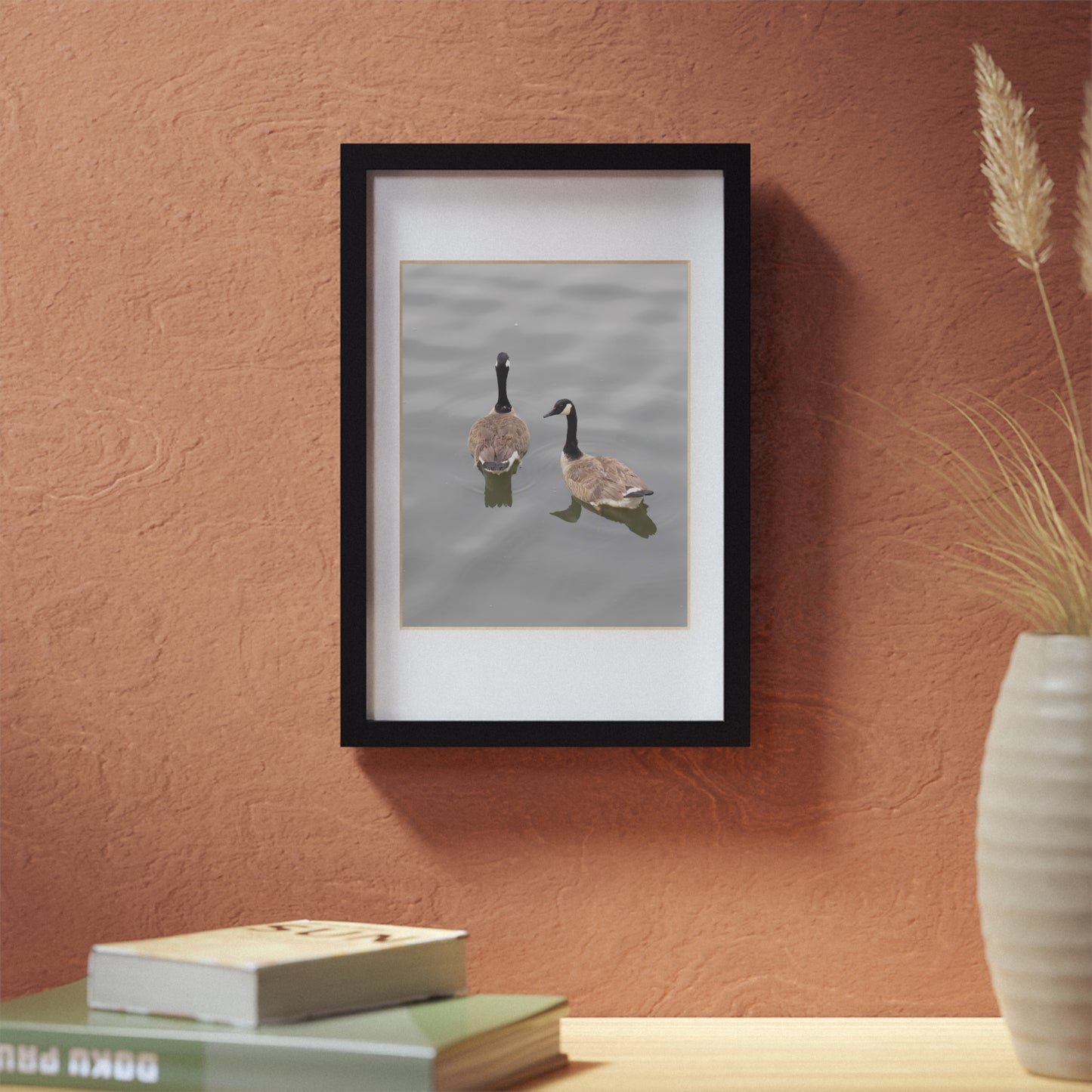 Black Framed Goose Photo Print — Minimal Wildlife Wall Art