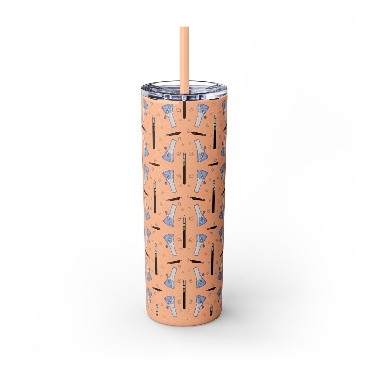 20oz Skinny Tumbler – Bongs & Penjamin Pattern | Travel Straw Cup for Stylists