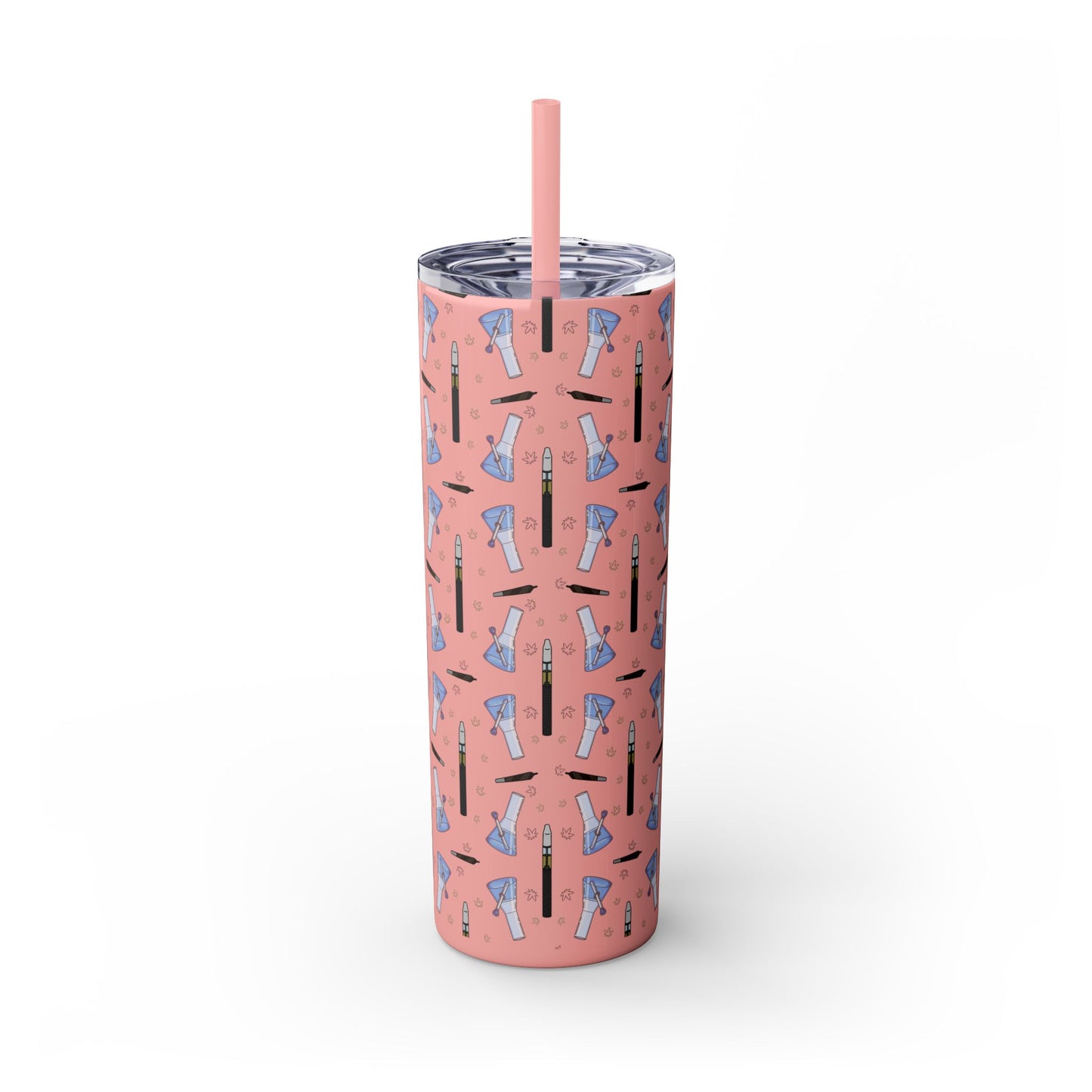 20oz Skinny Tumbler – Bongs & Penjamin Pattern | Travel Straw Cup for Stylists