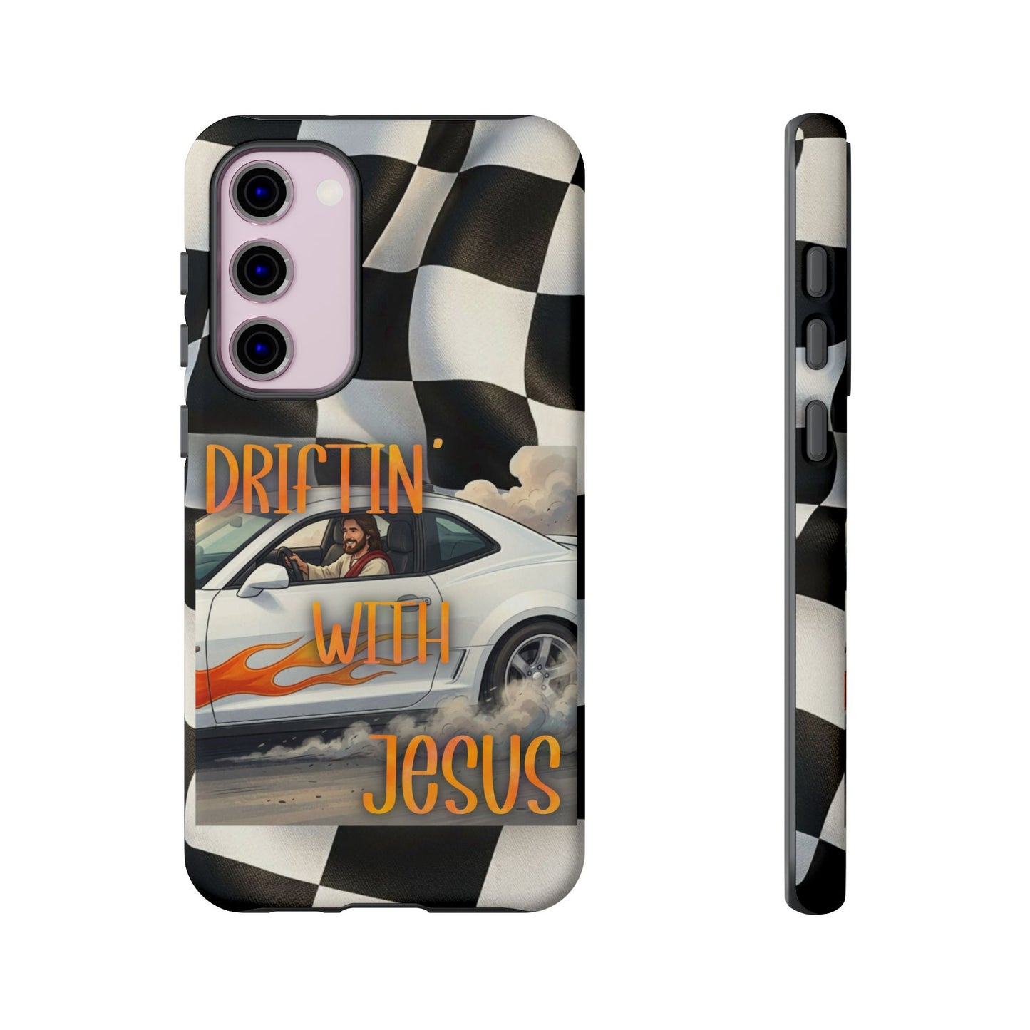 Phone Case — "Driftin' With Jesus" Racing Crosscheck Design - Samsung/ Google phones