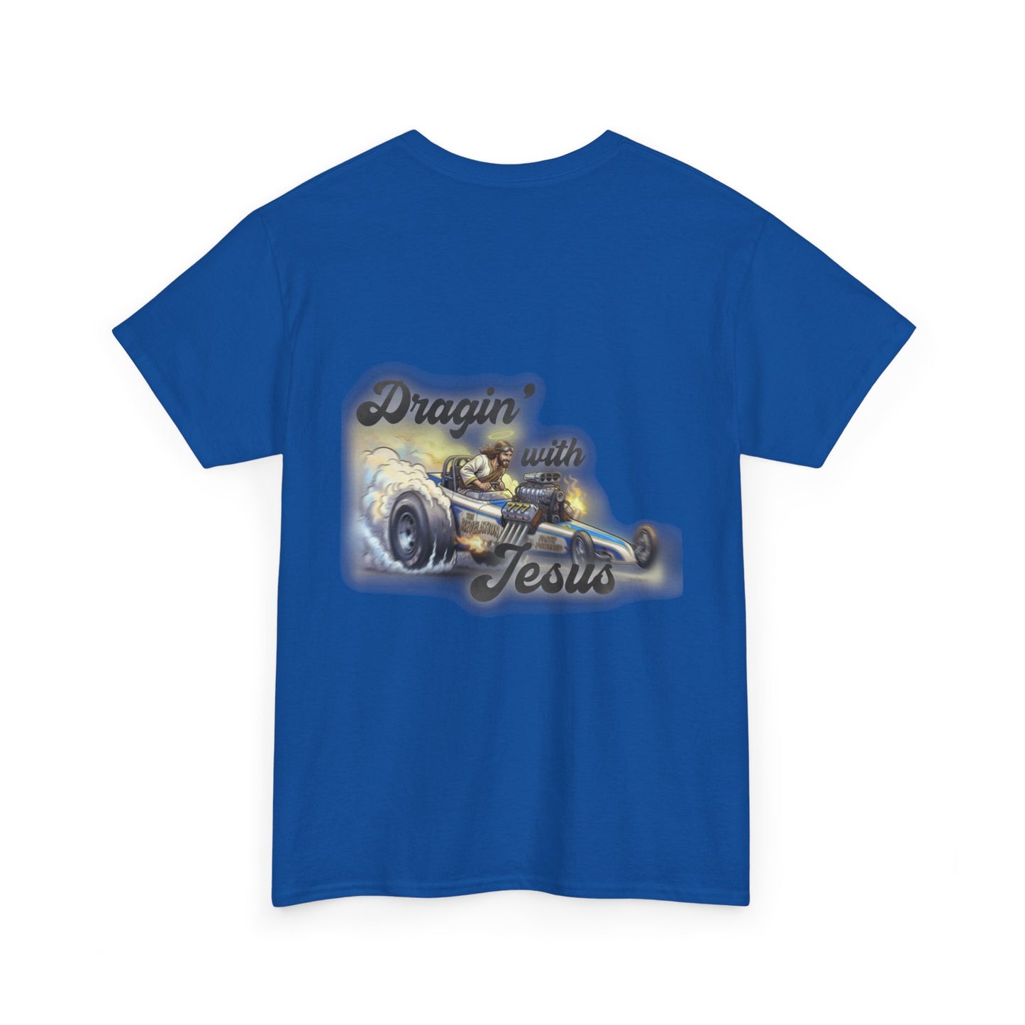 T-Shirt — "Dragin' With Jesus" Classic Car Faith Tee