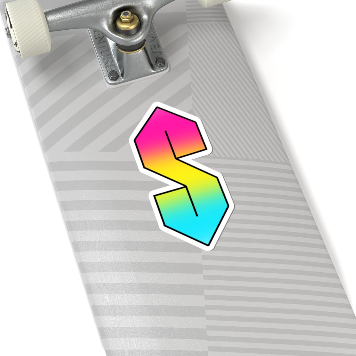 Retro Gradient 'S' Kiss-Cut Sticker — Neon 90s Laptop Decal