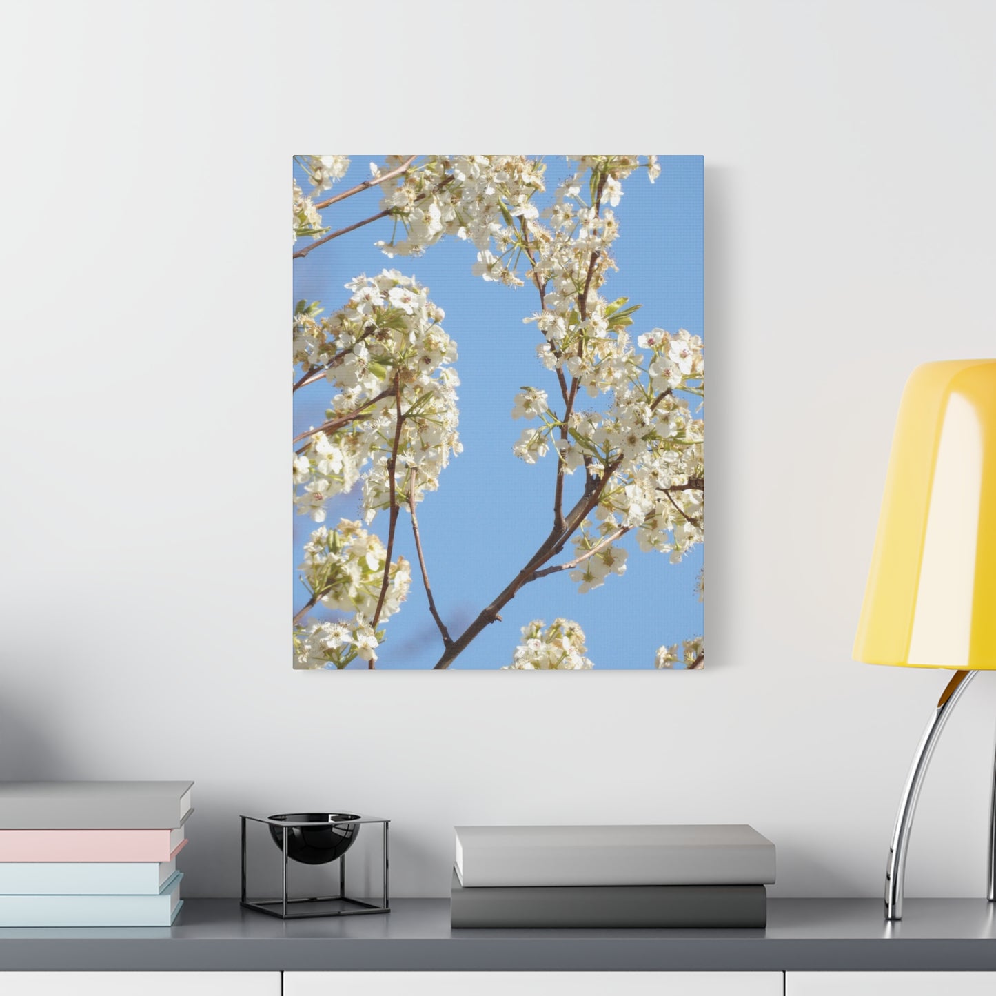 Blossom Branch Canvas Print — Spring White Flower Wall Art