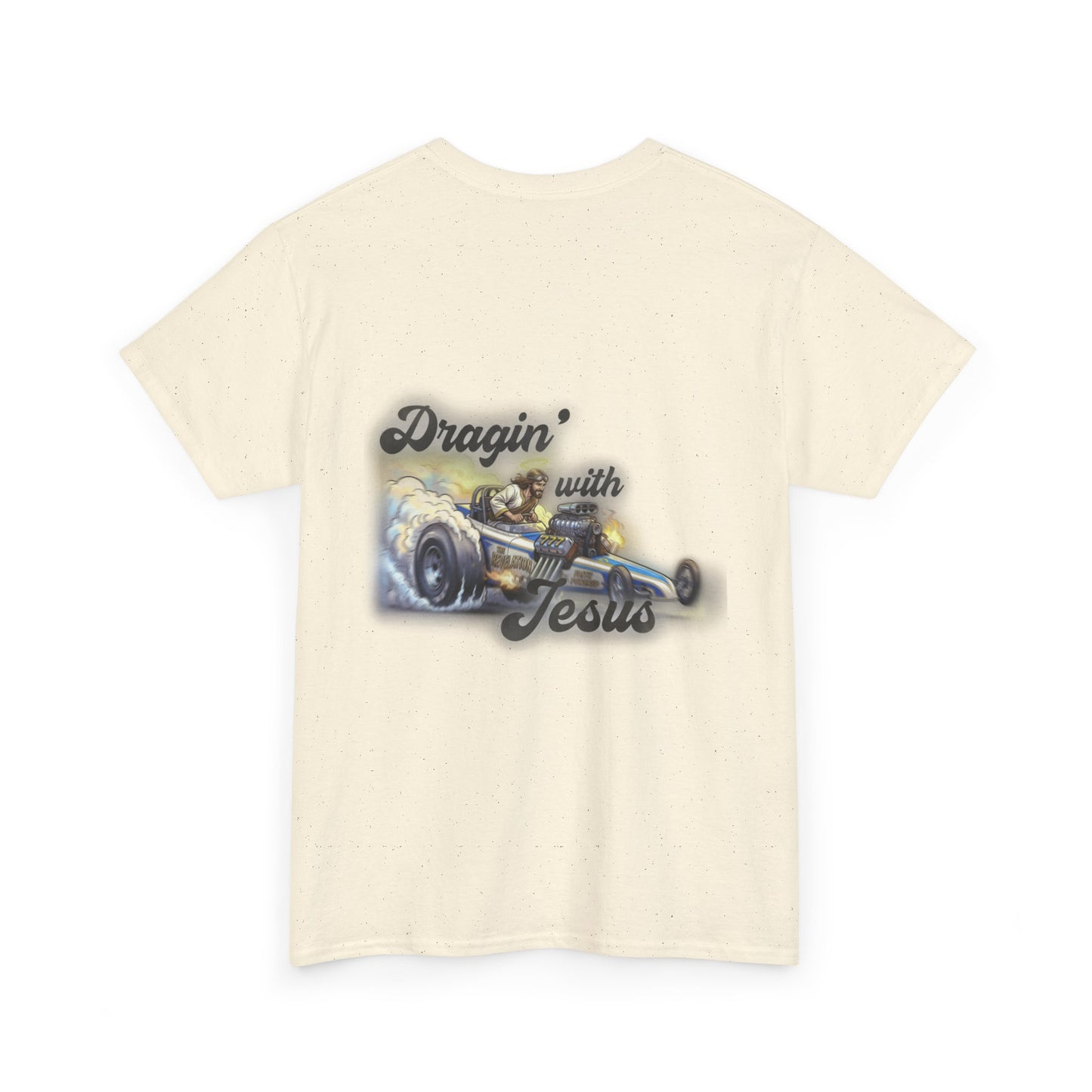 T-Shirt — "Dragin' With Jesus" Classic Car Faith Tee