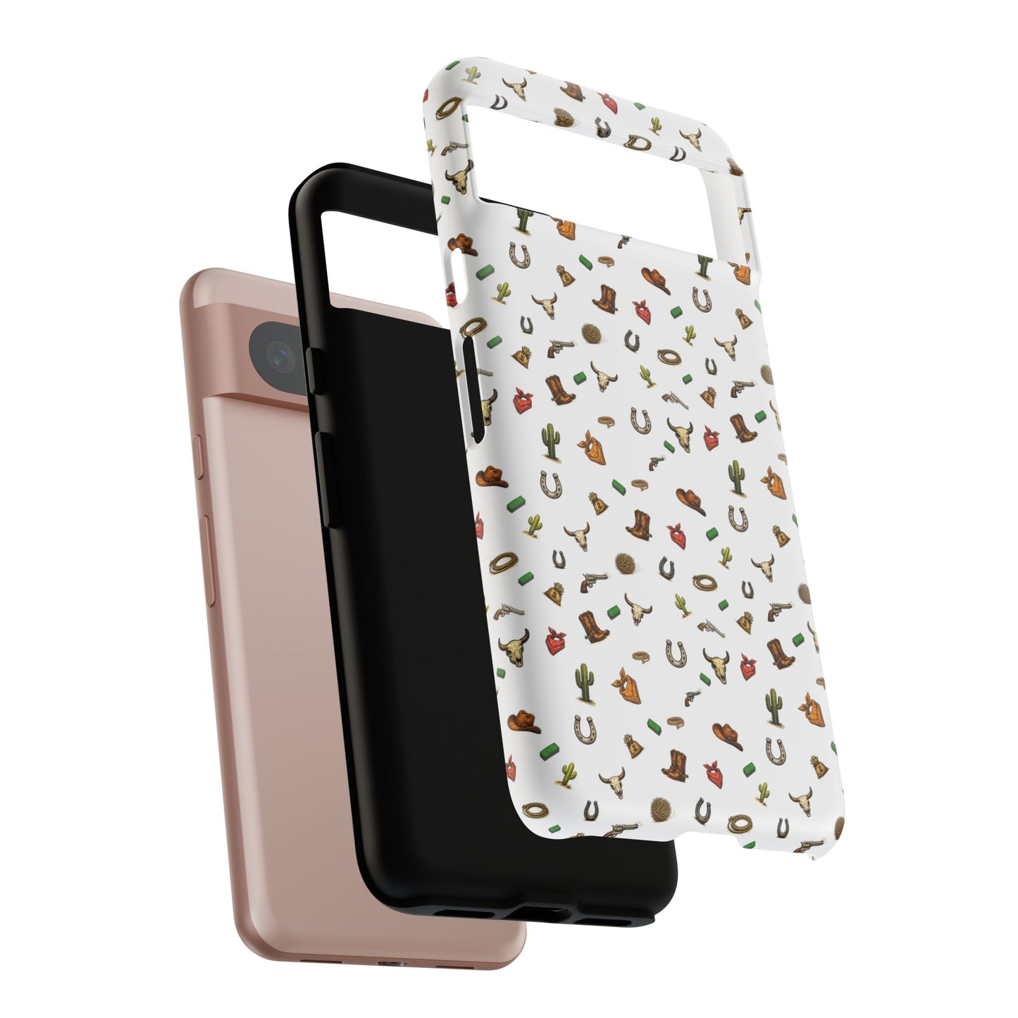 Western Pattern Phone Case — Cowboy Boots, Hats, Horseshoes & Cactus Tough Case