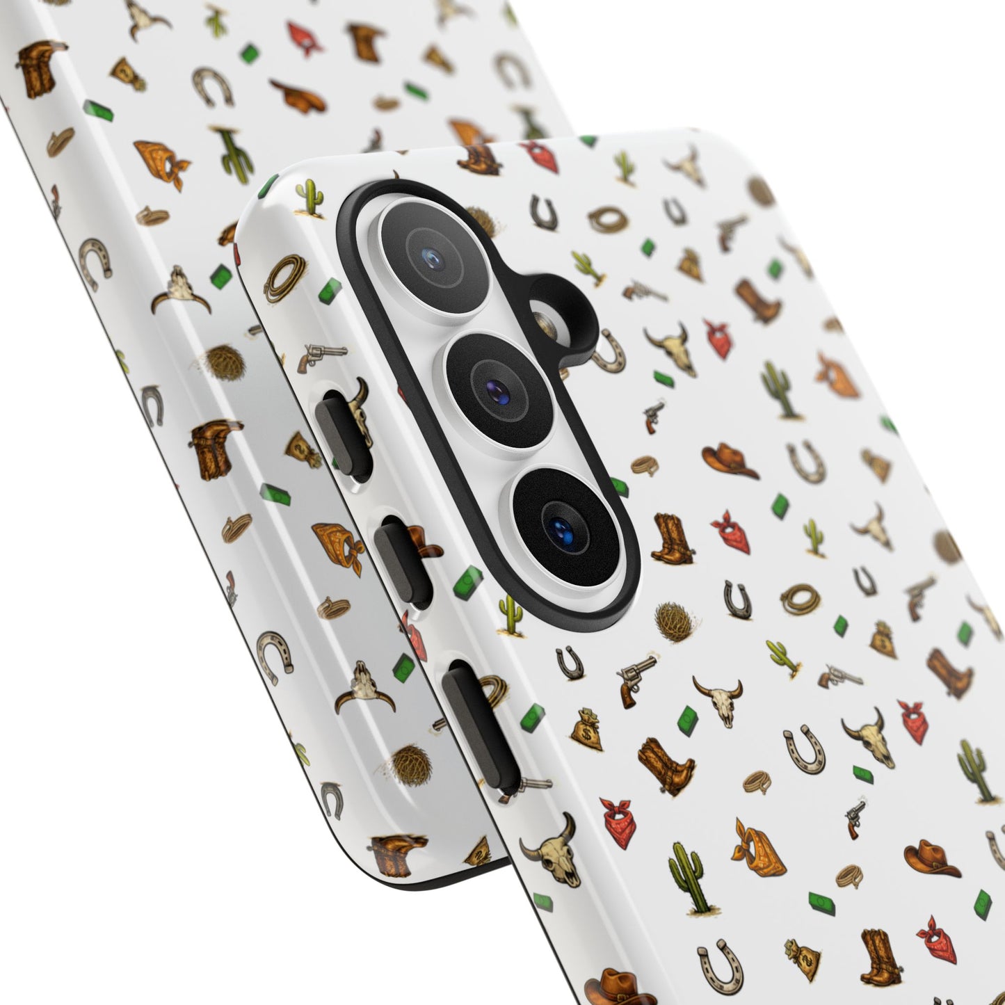 Western Pattern Phone Case — Cowboy Boots, Hats, Horseshoes & Cactus Tough Case