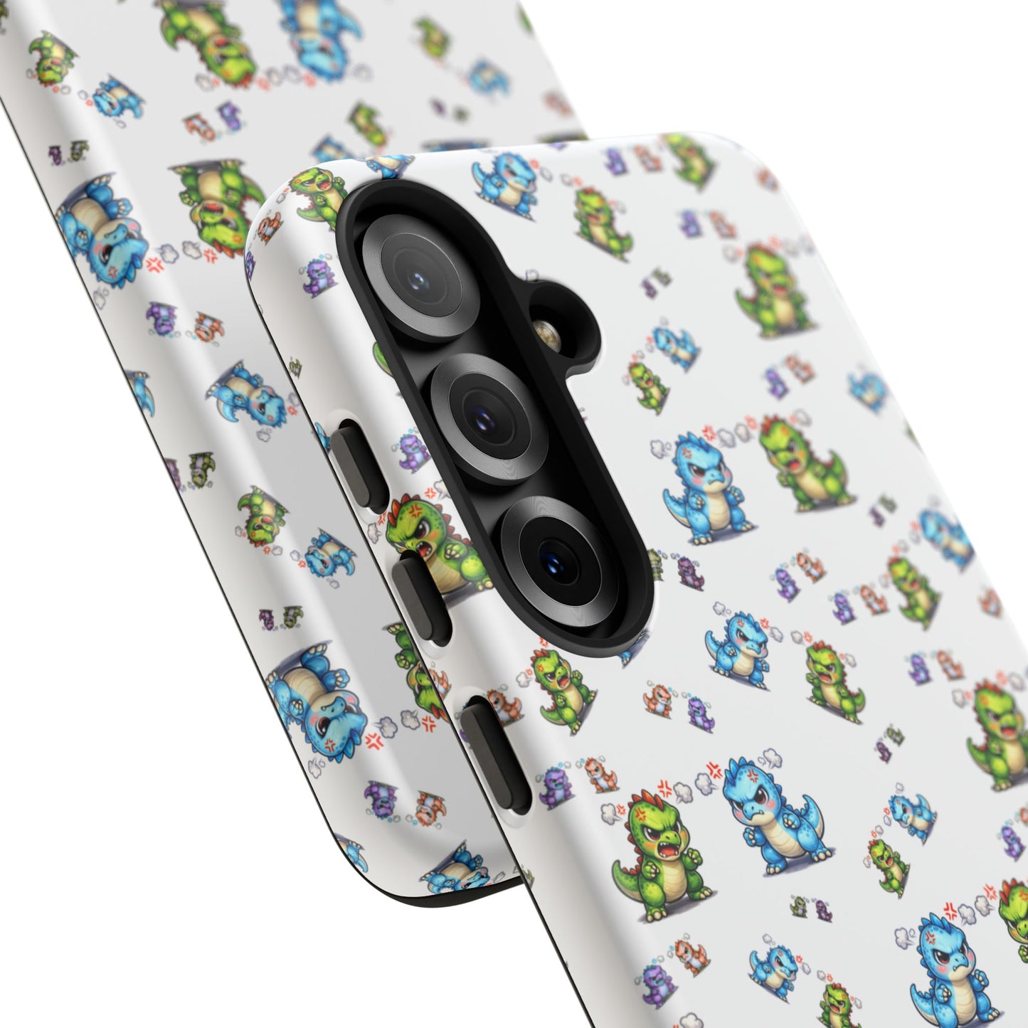 Cute Dino Pattern Phone Case — Playful Cartoon Dinosaur Tough Phone Cover