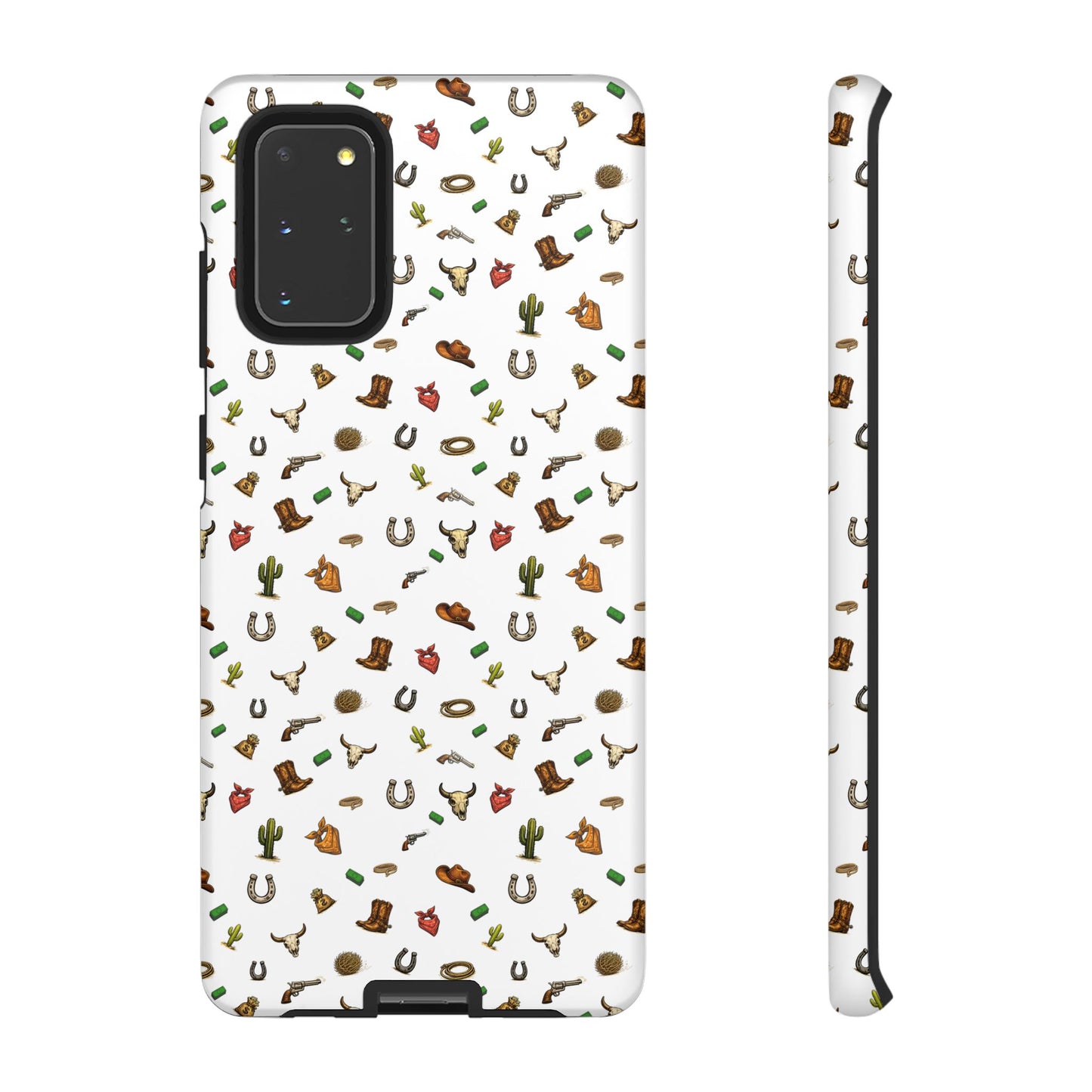 Western Pattern Phone Case — Cowboy Boots, Hats, Horseshoes & Cactus Tough Case