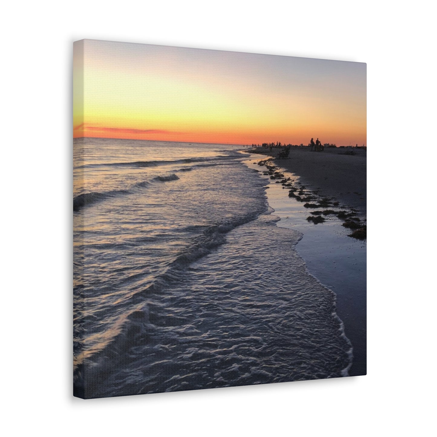 Sunset Beach Canvas Print — Coastal Wall Art for Living Room & Bedroom