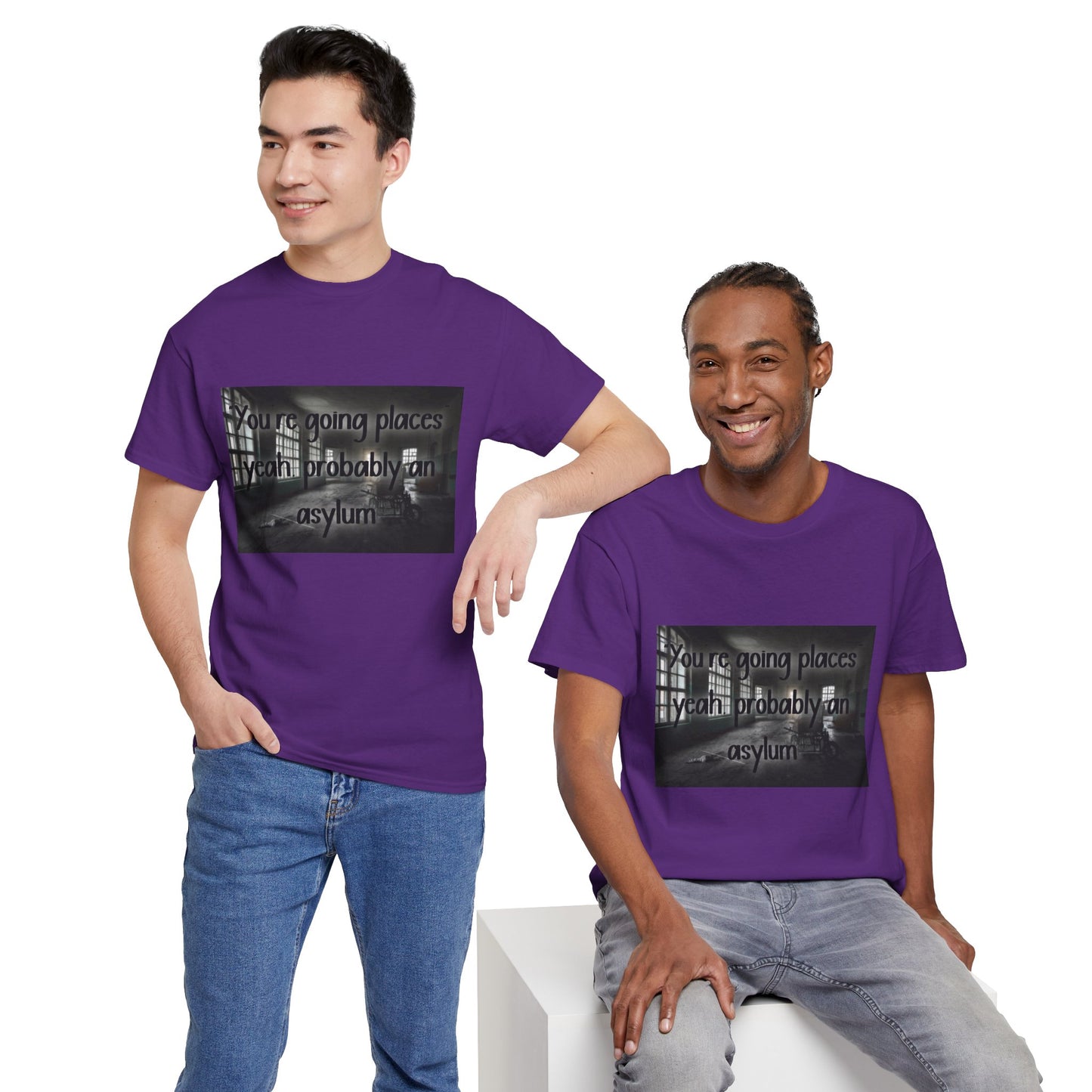 Dark Asylum Photo Tee — "You're Going Places, Yeah Probably the Asylum"