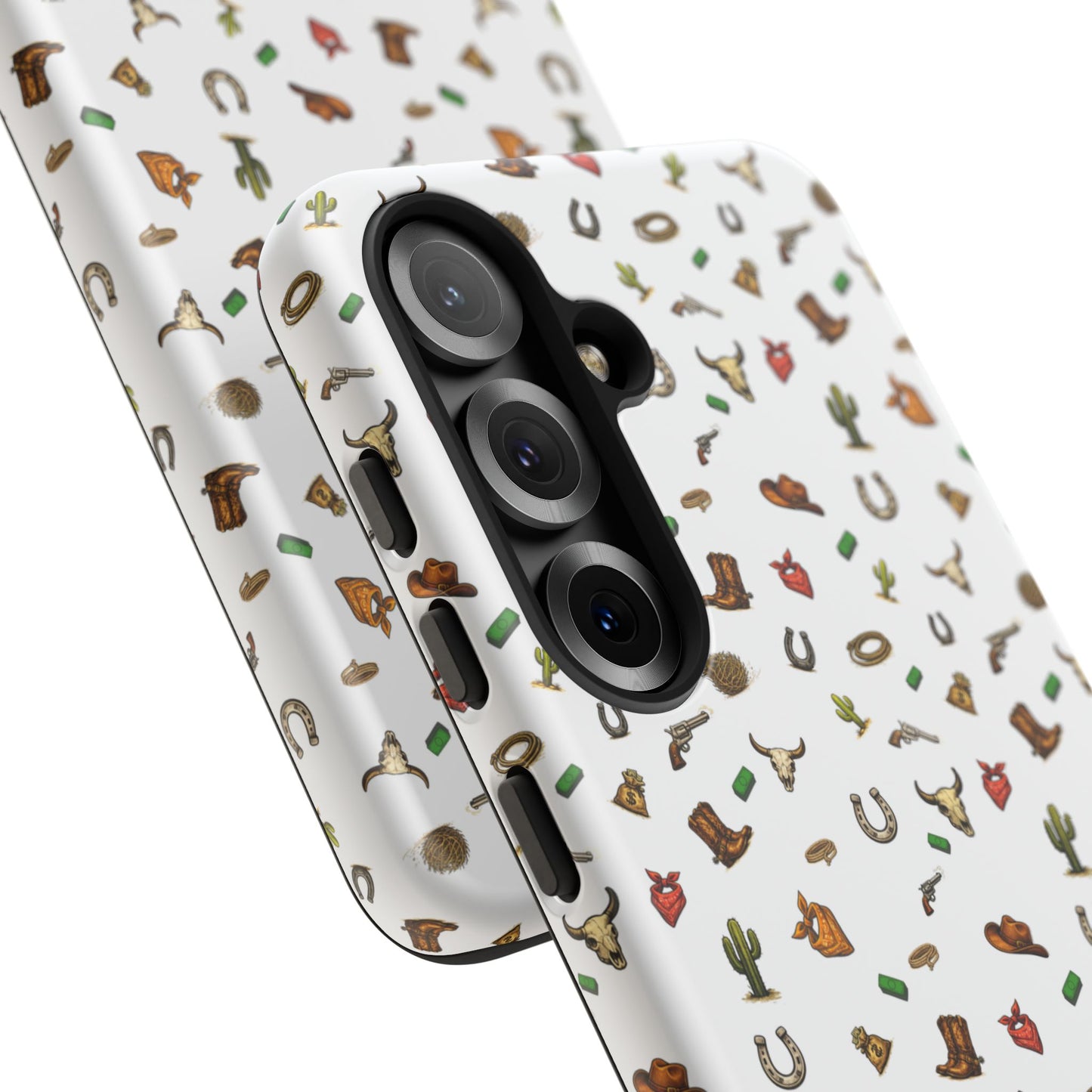 Western Pattern Phone Case — Cowboy Boots, Hats, Horseshoes & Cactus Tough Case