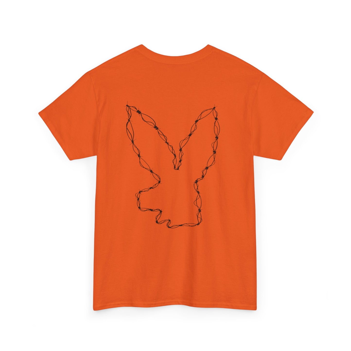 Bunny Outline Tee — Minimal Floral Rabbit Graphic T‑Shirt