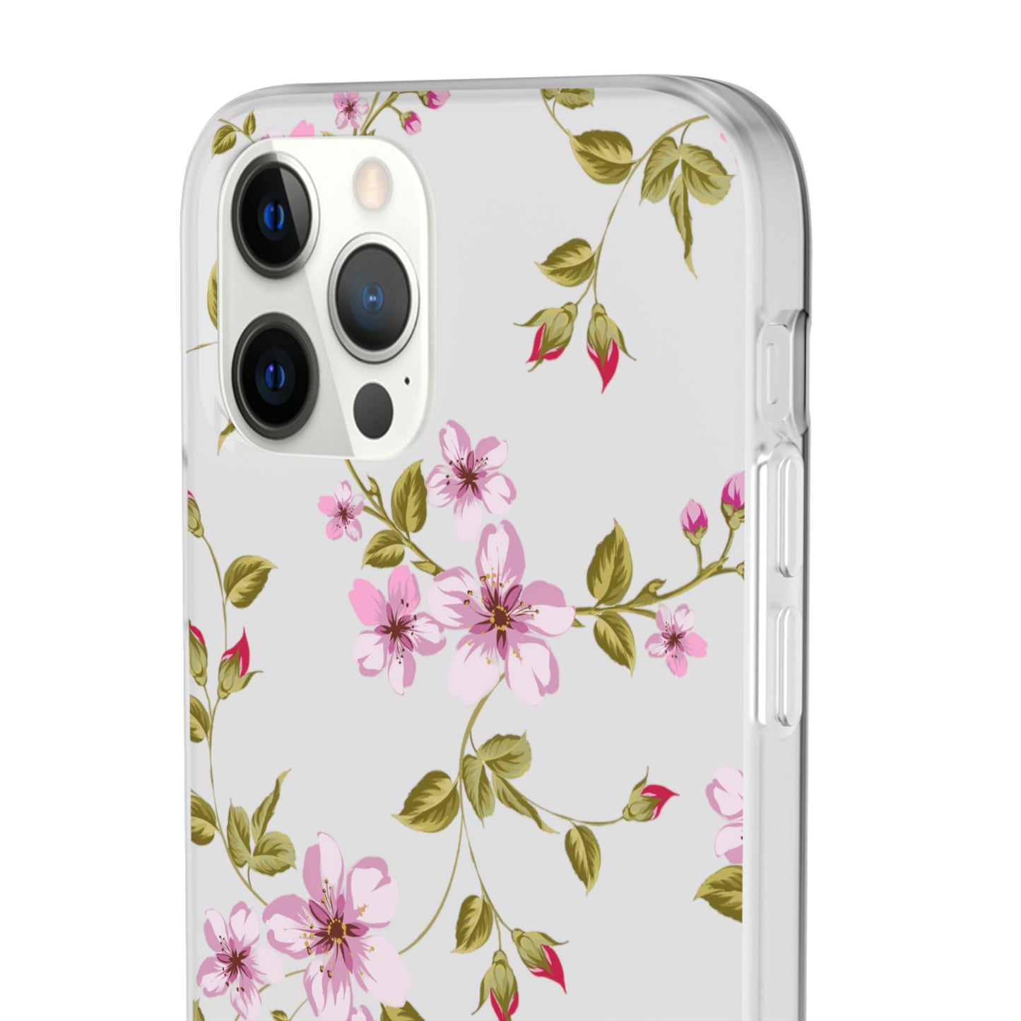 Floral Pink Blossom Flexi Case — Slim Protective Phone Case with Watercolor Cherry Blossom Design