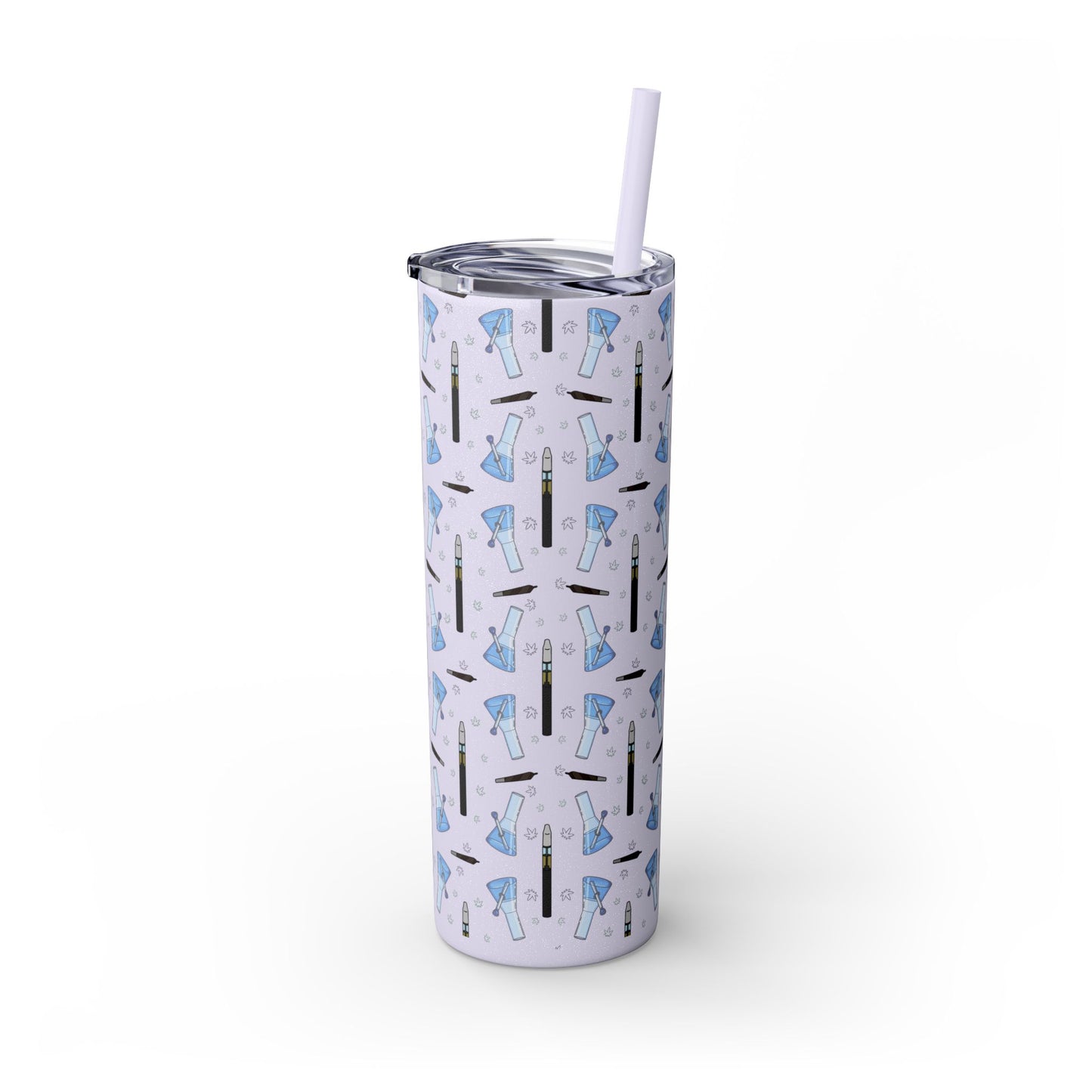 20oz Skinny Tumbler – Bongs & Penjamin Pattern | Travel Straw Cup for Stylists