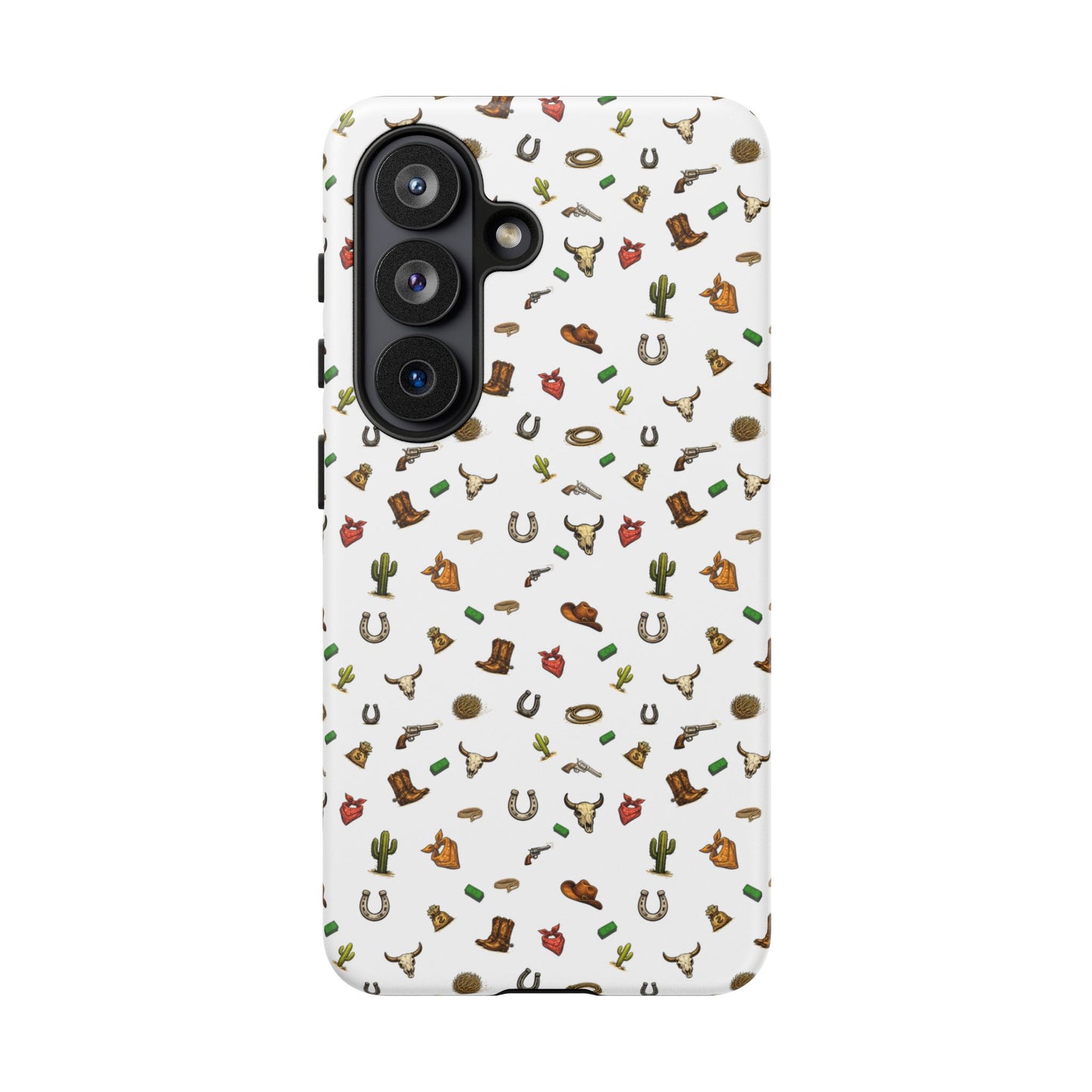 Western Pattern Phone Case — Cowboy Boots, Hats, Horseshoes & Cactus Tough Case