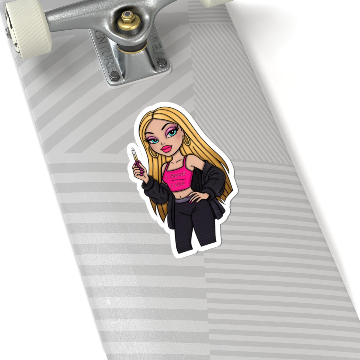 Blonde Bombshell Cosmetic Girl Kiss-Cut Sticker