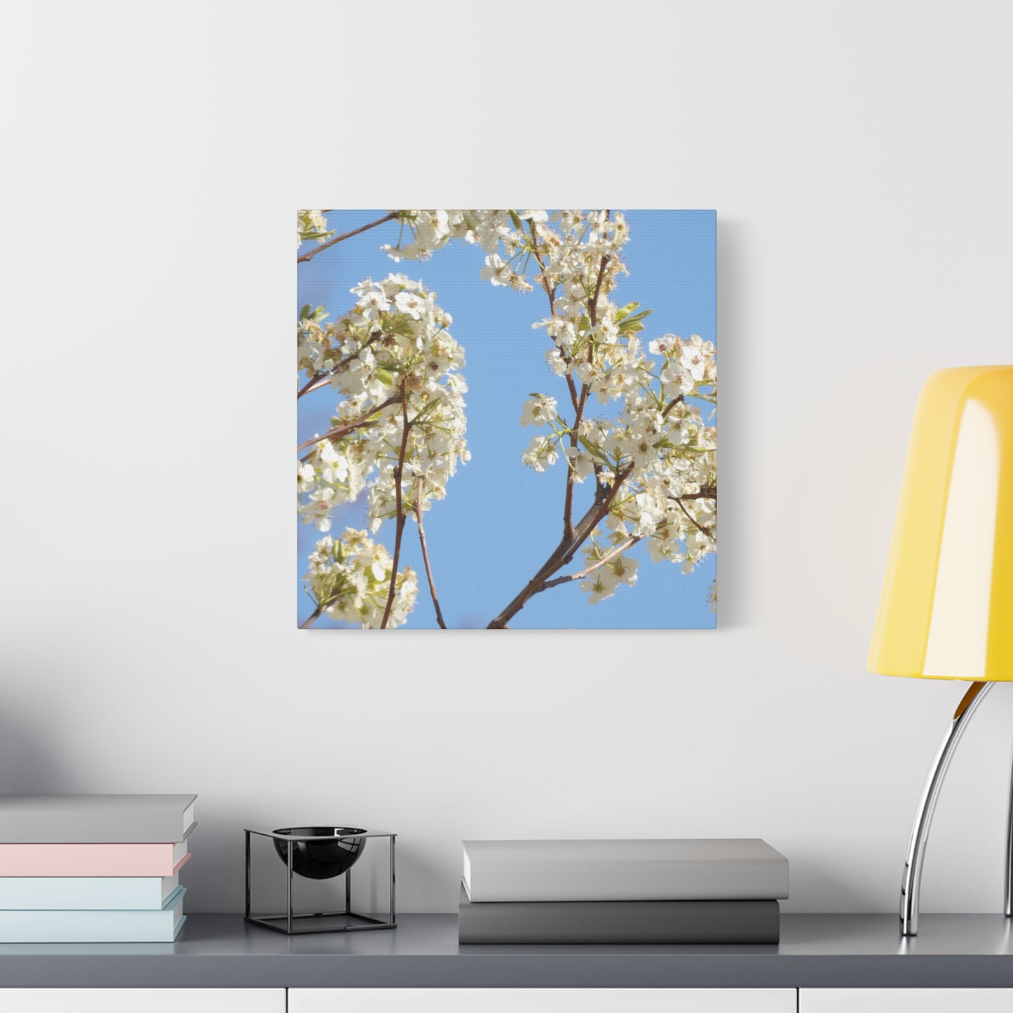 Blossom Branch Canvas Print — Spring White Flower Wall Art