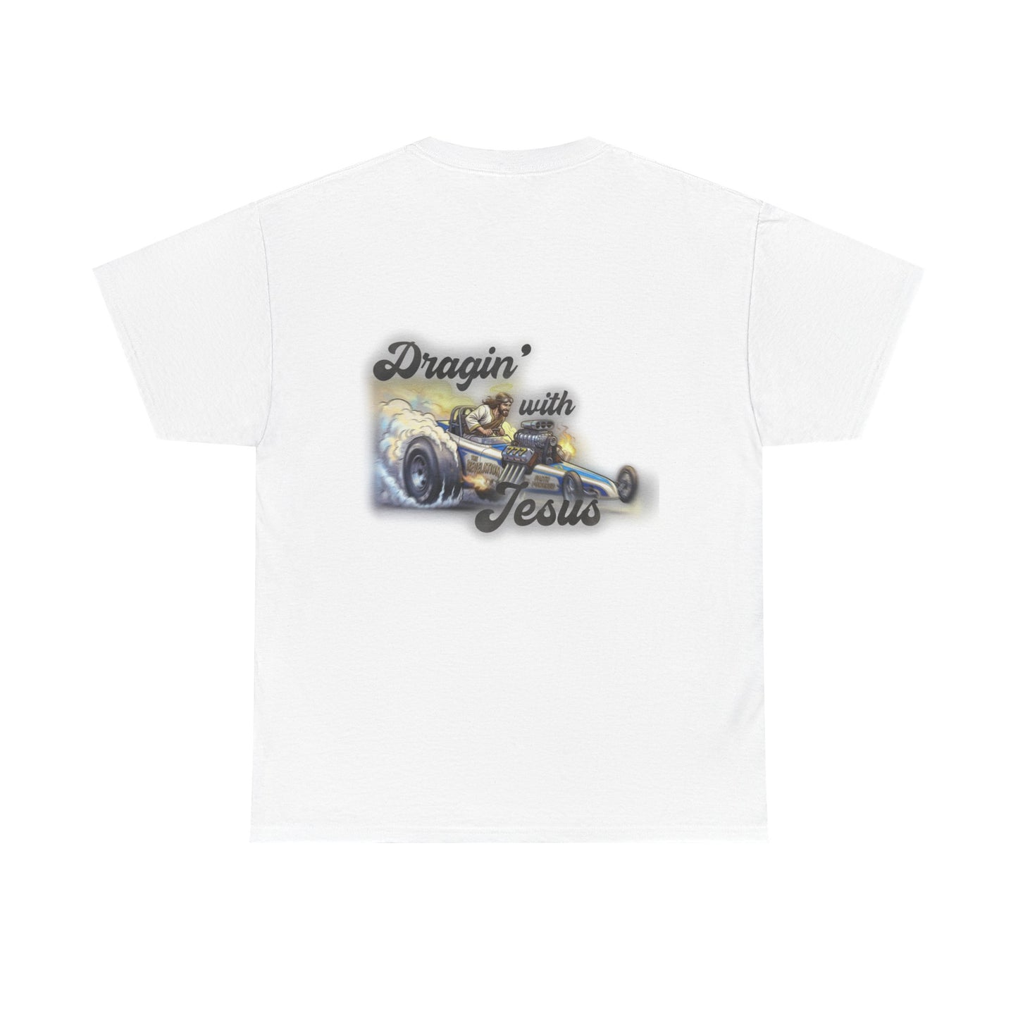 T-Shirt — "Dragin' With Jesus" Classic Car Faith Tee