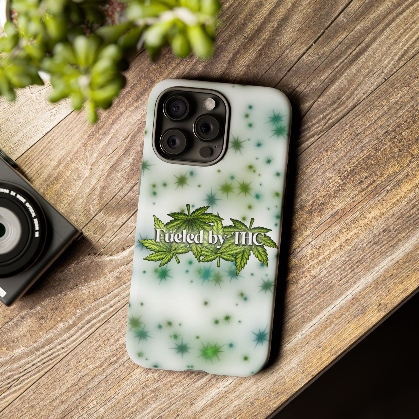 Phone Case — “Fueled by THC” Green Leaf Design