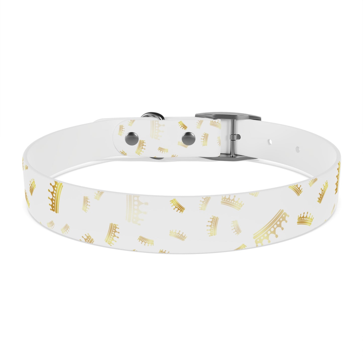 Gold Crown Pattern Dog Collar — Royal Pet Collar for Small & Large Dogs