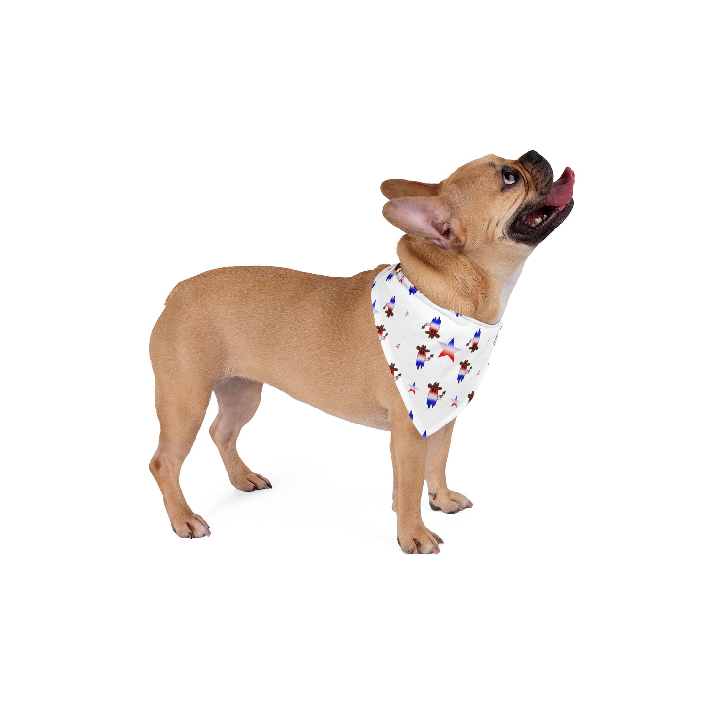 Patriotic Star & cowboy ghost Pet Bandana — Red, White & Blue Fourth of July Dog Bandana