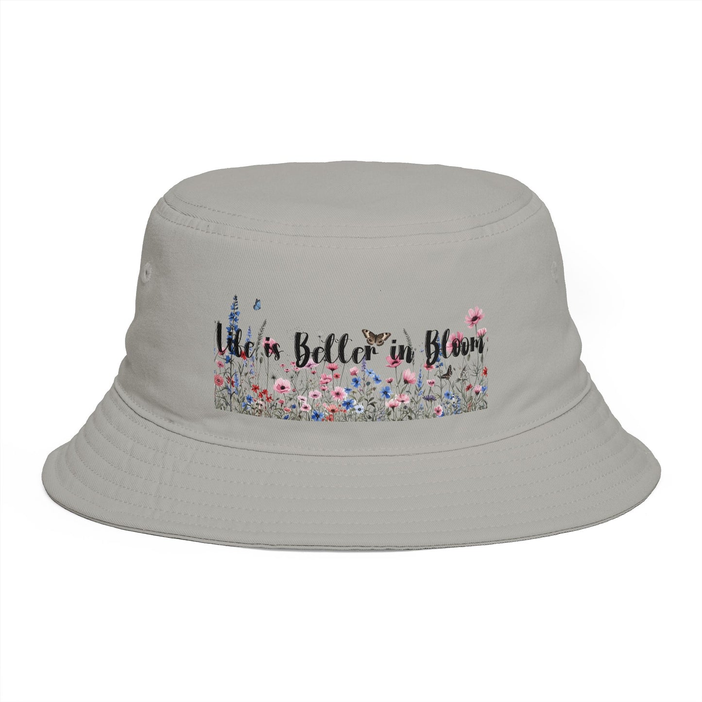 Bucket Hat — "Life's Better in Bloom" Floral Sun Hat