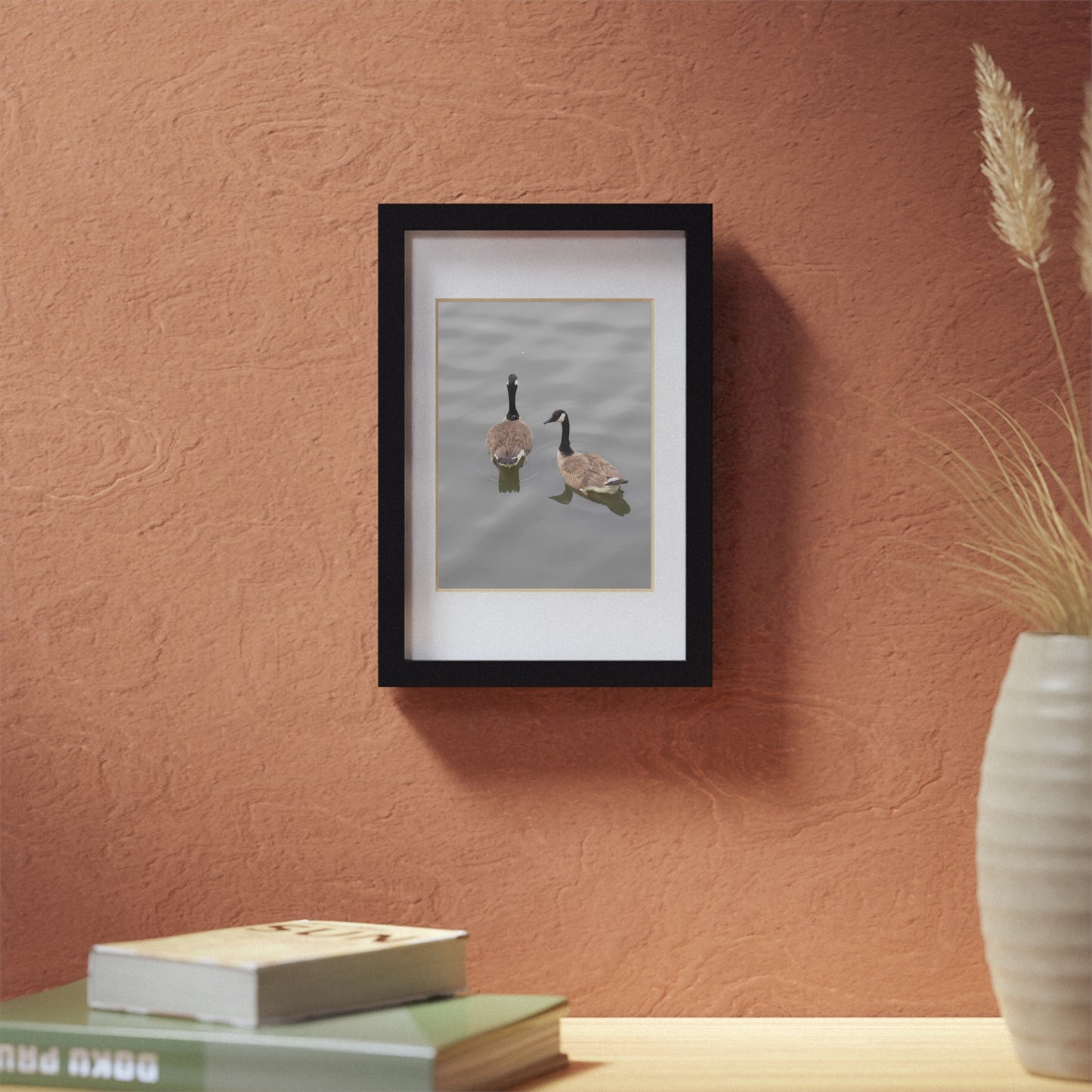 Black Framed Goose Photo Print — Minimal Wildlife Wall Art
