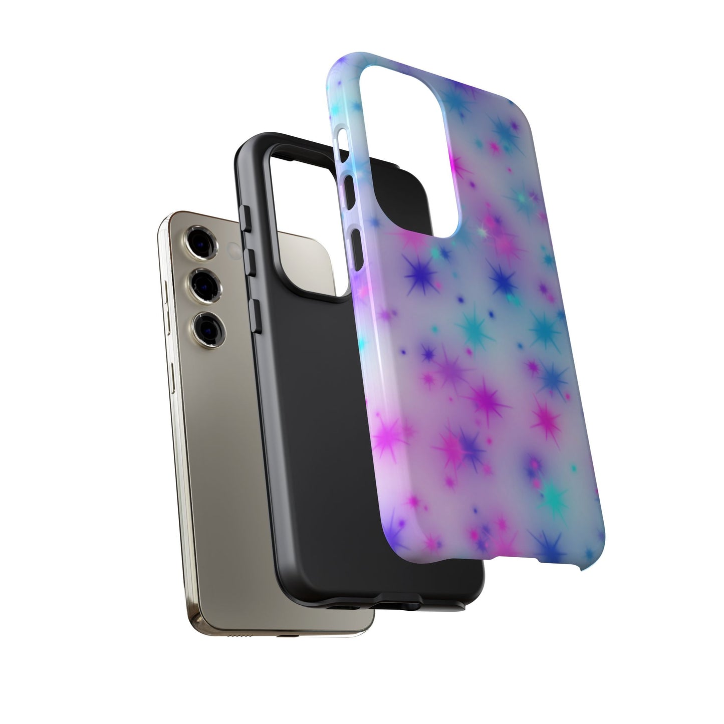 Galaxy Sparkle Tough Phone Case - Pastel Starburst Protective Cover