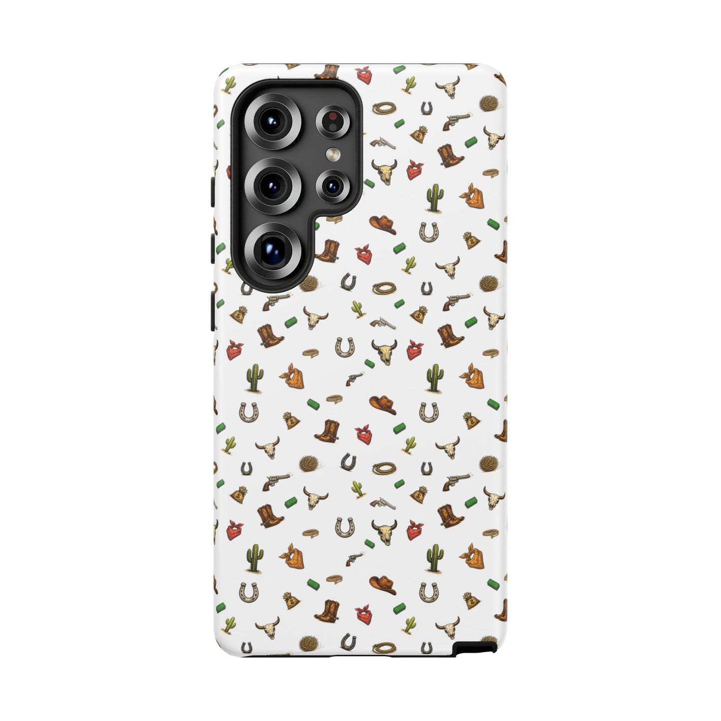 Western Pattern Phone Case — Cowboy Boots, Hats, Horseshoes & Cactus Tough Case