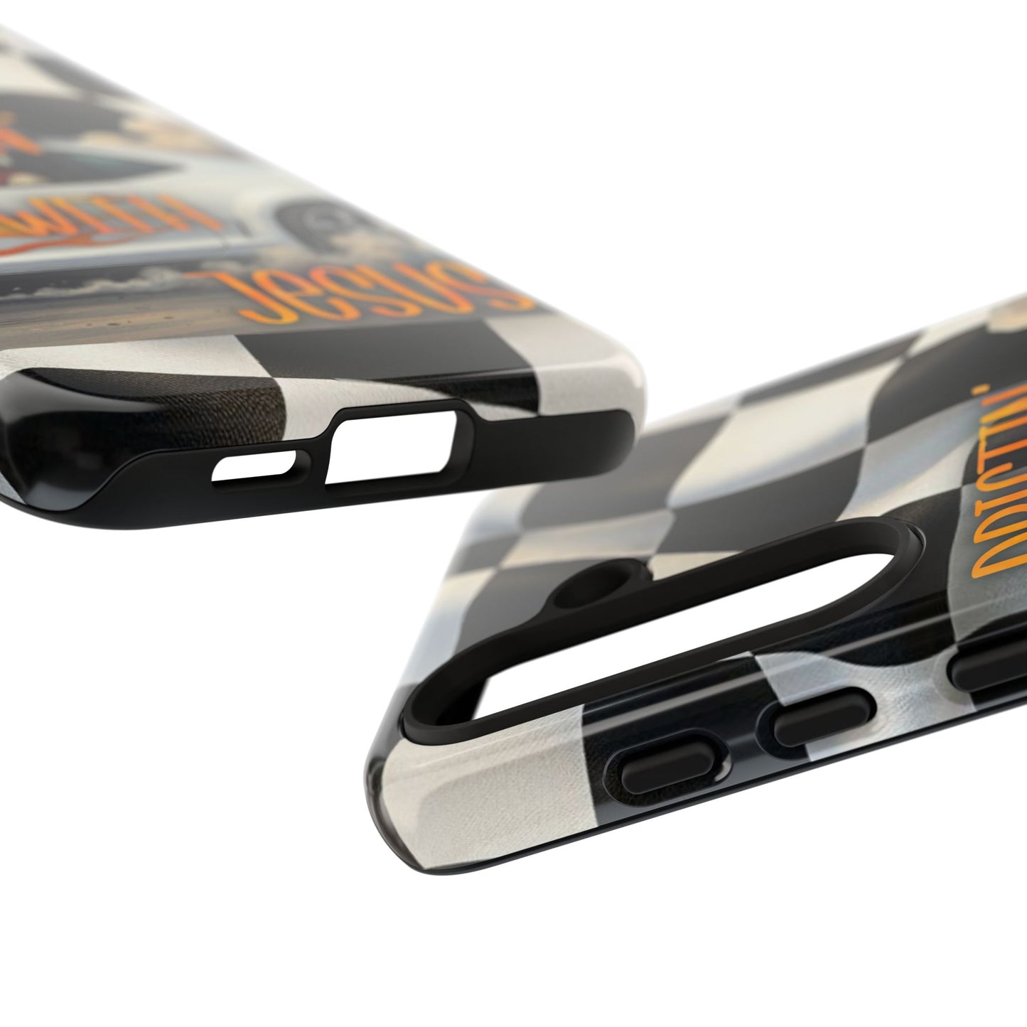 Phone Case — "Driftin' With Jesus" Racing Crosscheck Design - Samsung/ Google phones