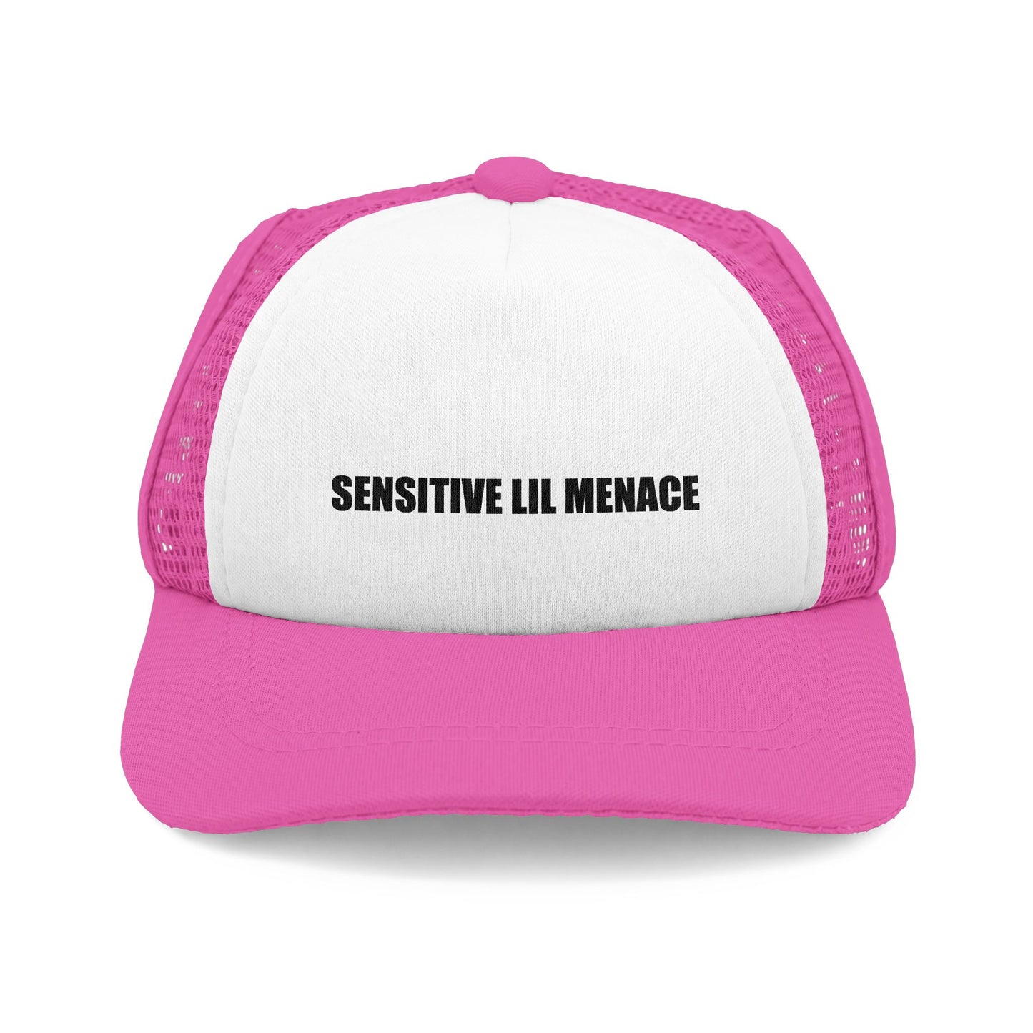 Dog Trucker Hat — "Sensitive Lil Menace" Embroidered Foam Cap