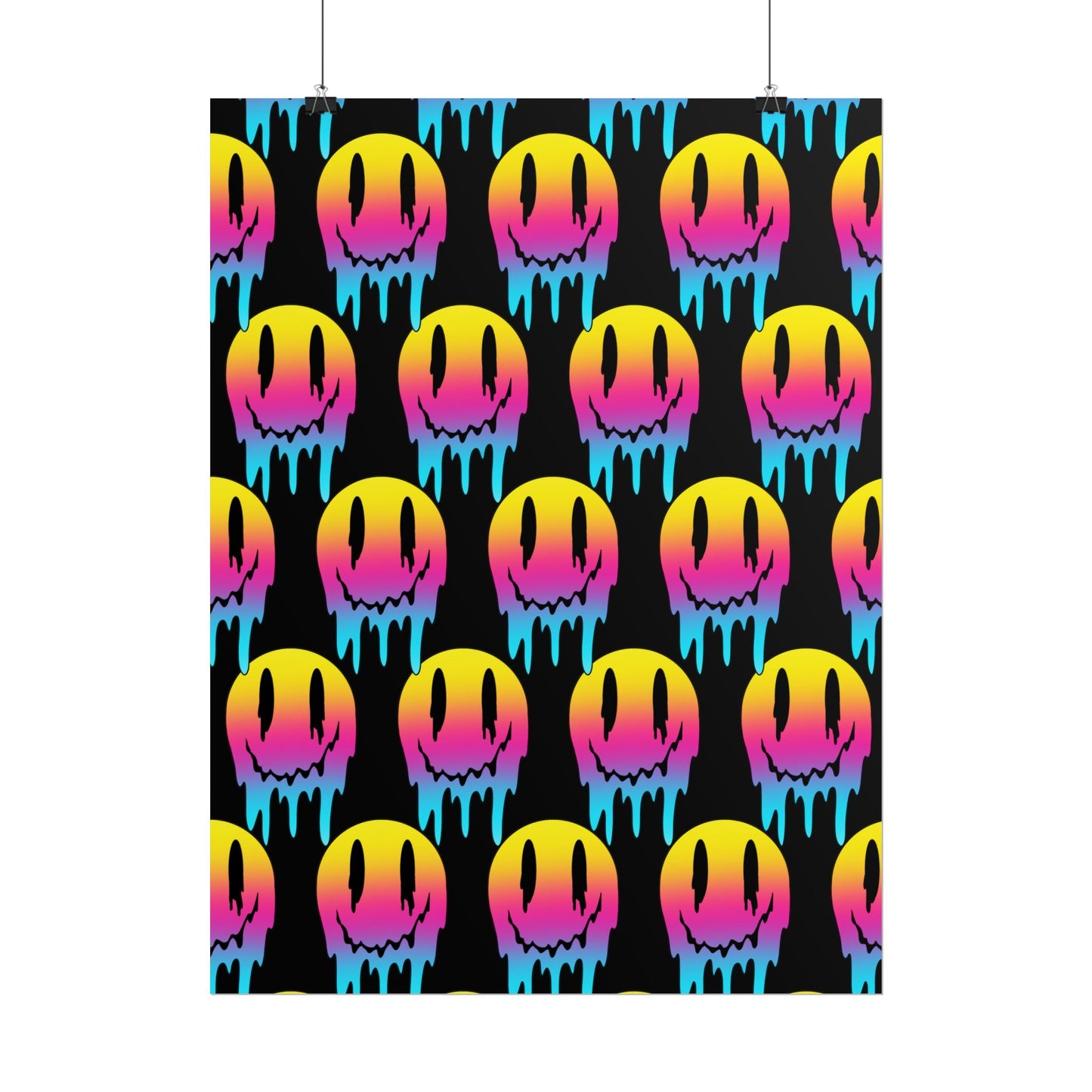 Neon Drip Smiley Poster