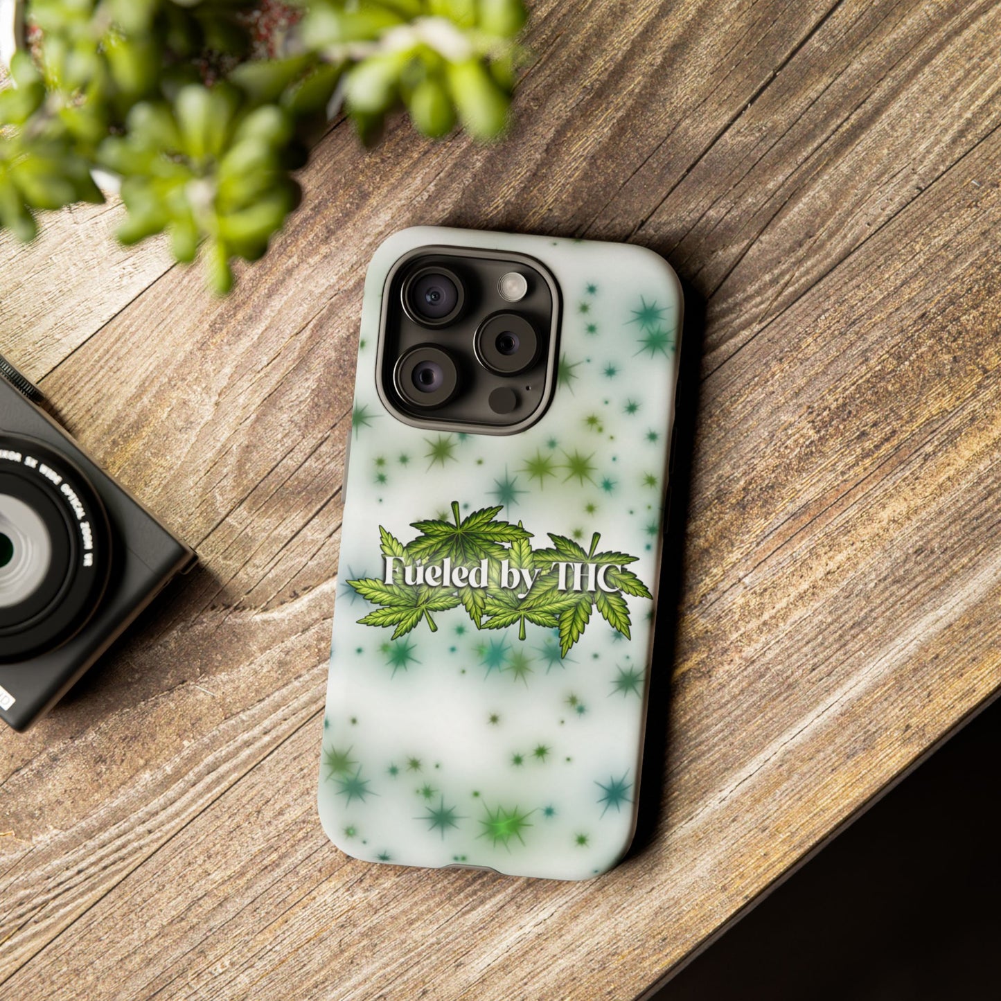 Phone Case — “Fueled by THC” Green Leaf Design
