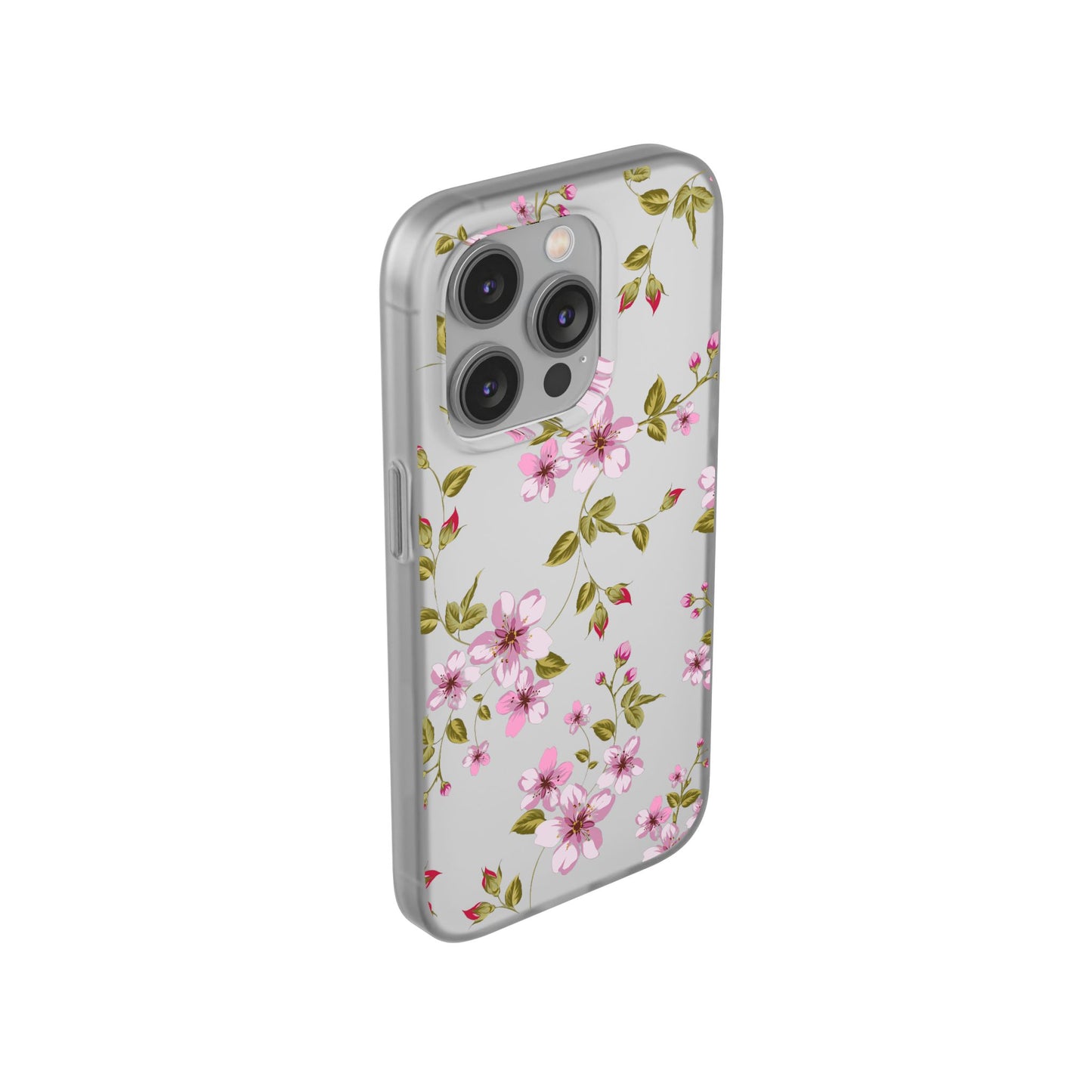 Floral Pink Blossom Flexi Case — Slim Protective Phone Case with Watercolor Cherry Blossom Design