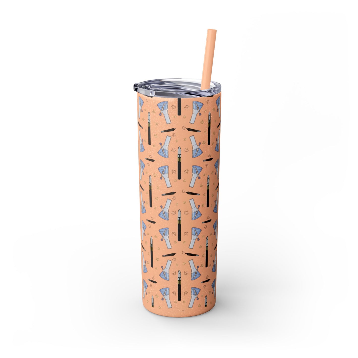 20oz Skinny Tumbler – Bongs & Penjamin Pattern | Travel Straw Cup for Stylists