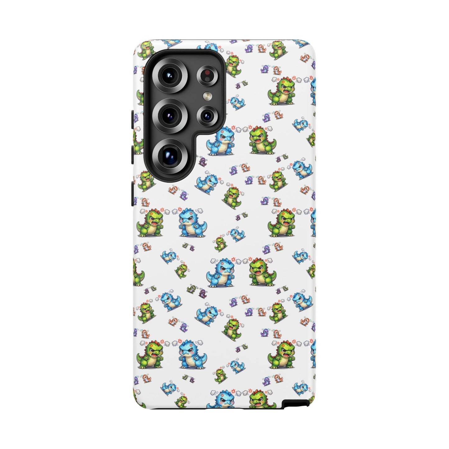 Cute Dino Pattern Phone Case — Playful Cartoon Dinosaur Tough Phone Cover