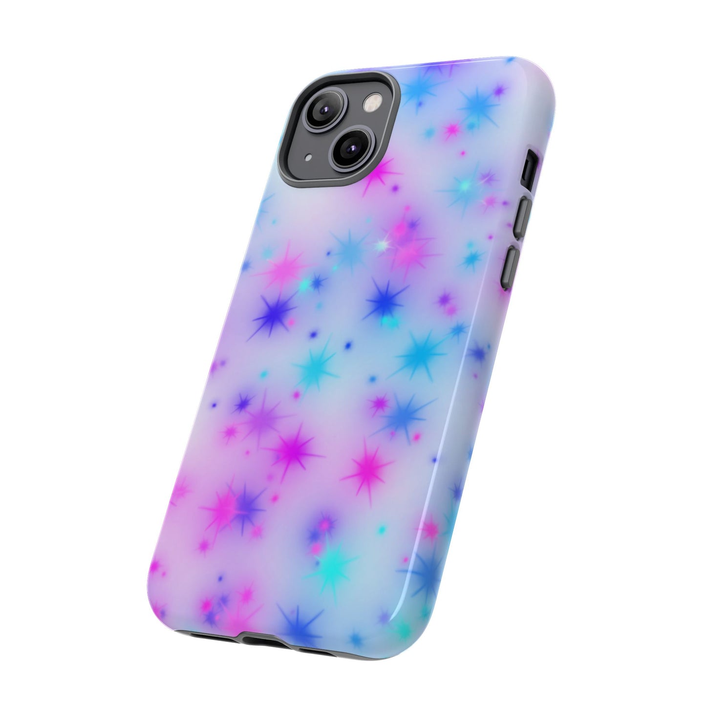 Galaxy Starburst Tough Phone Case — Pastel Pink & Blue Sparkle Protective Cover
