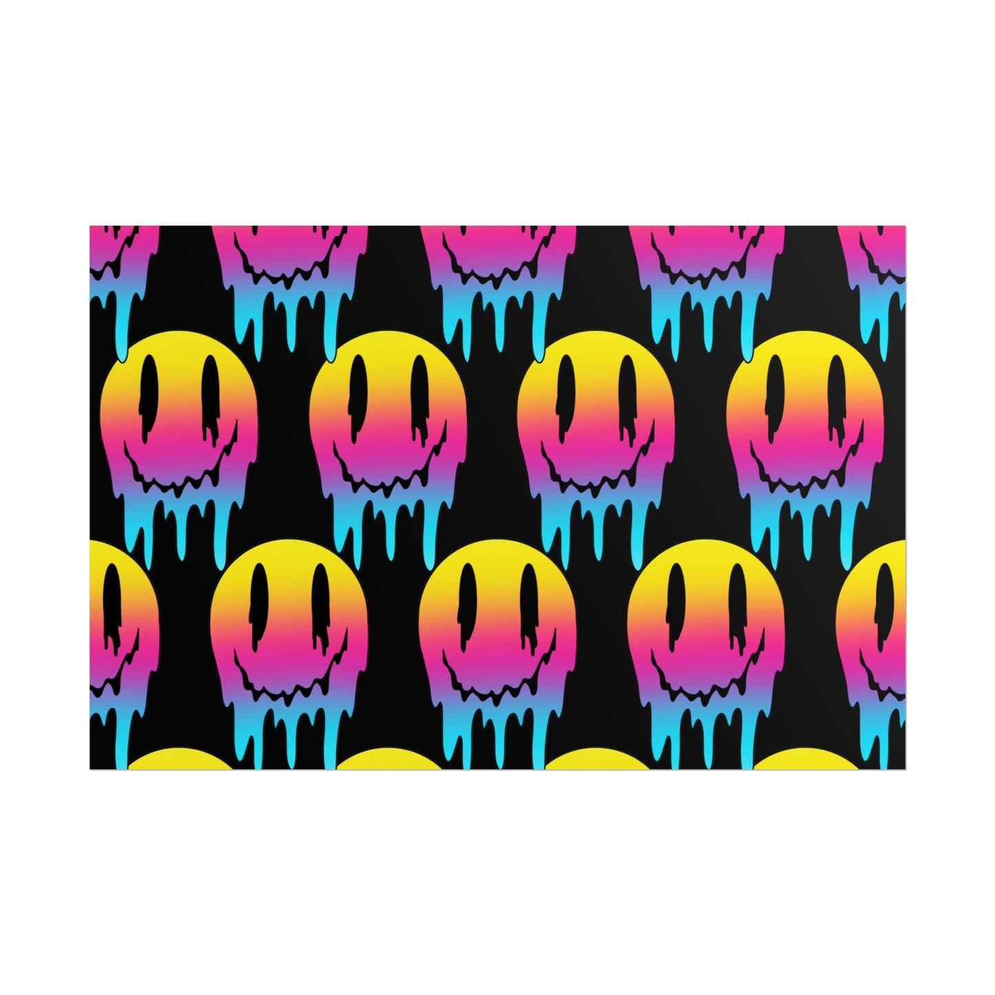 Neon Drip Smiley Poster