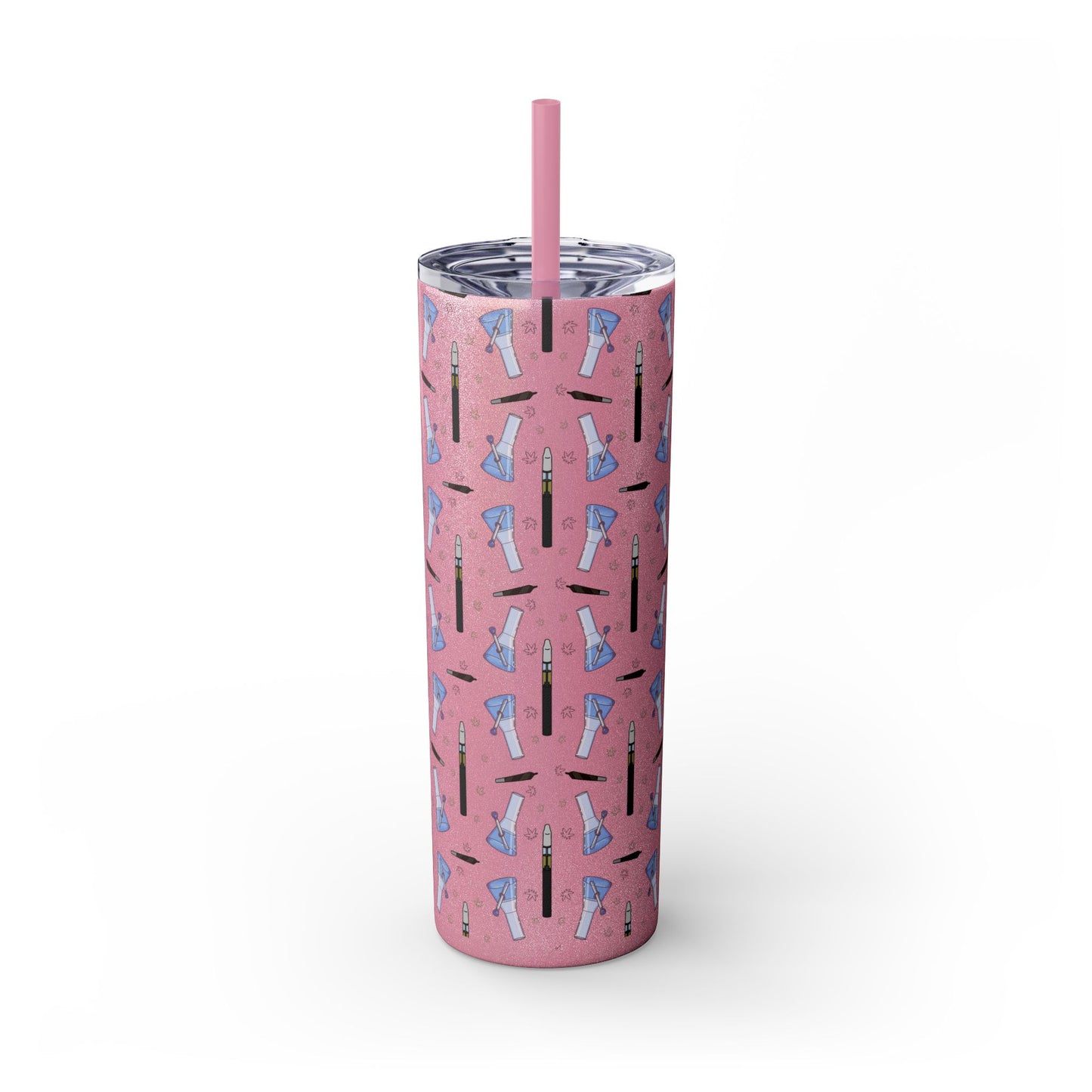 20oz Skinny Tumbler – Bongs & Penjamin Pattern | Travel Straw Cup for Stylists