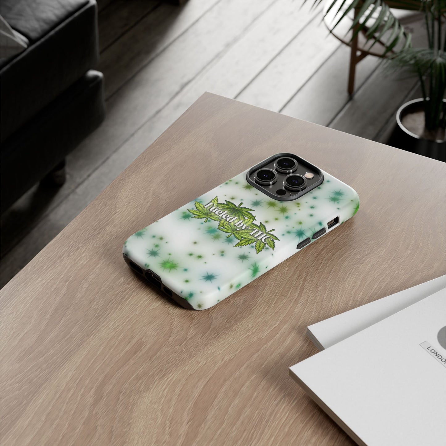 Phone Case — “Fueled by THC” Green Leaf Design