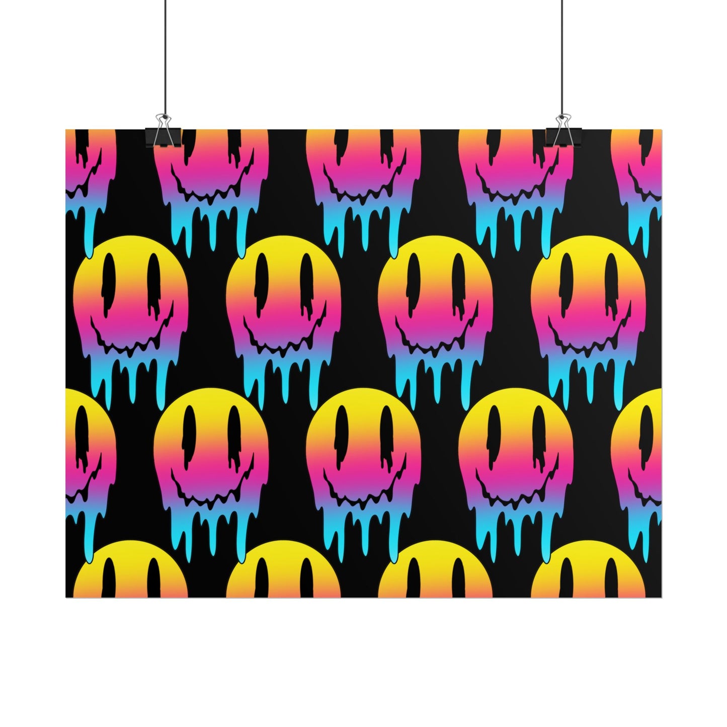 Neon Drip Smiley Poster