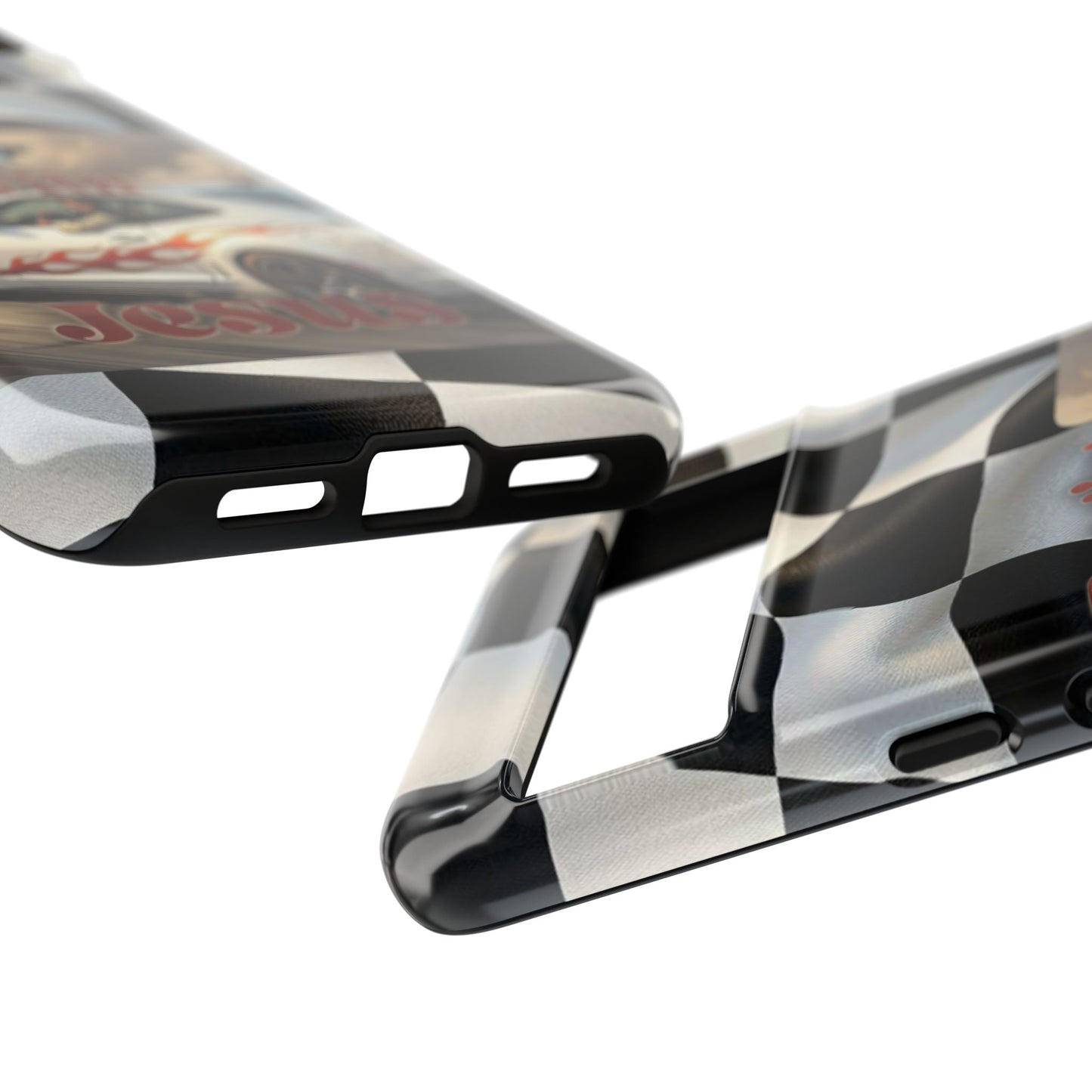 Phone Case — "Dragin' With Jesus" Racing Checkered flag - Samsung / Google phones