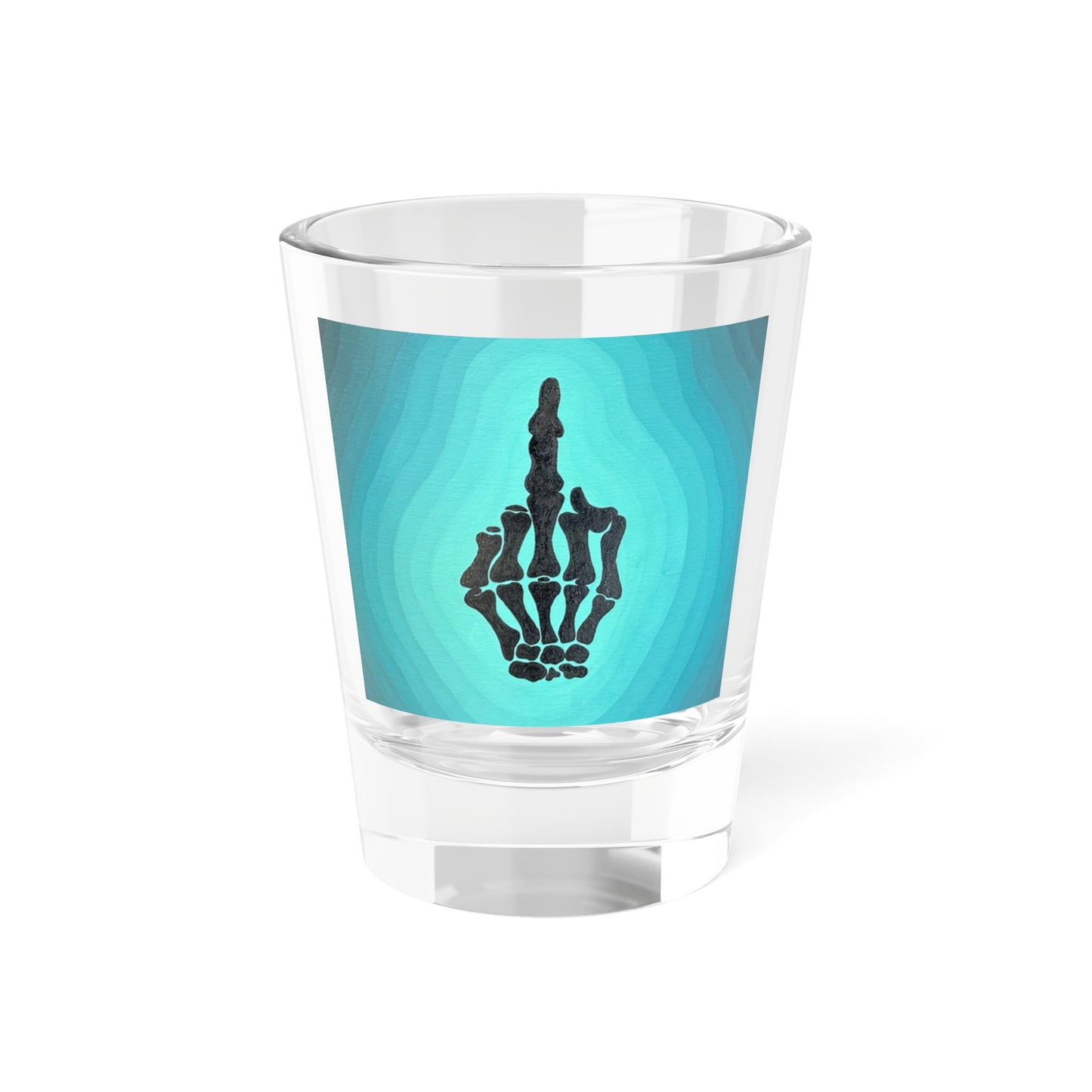 Skeleton Middle Finger Shot Glass — Funny Gothic 1.5oz Party Shooter