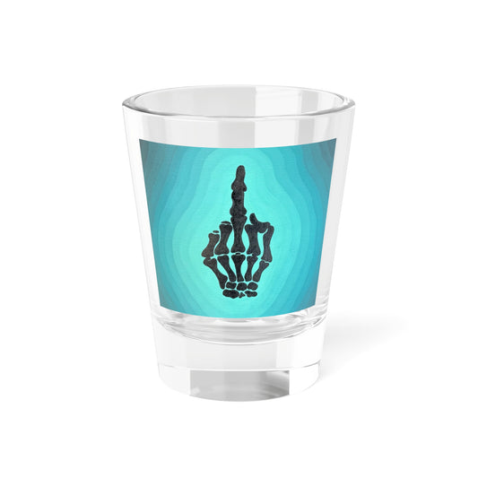 Skeleton Middle Finger Shot Glass — Funny Gothic 1.5oz Party Shooter