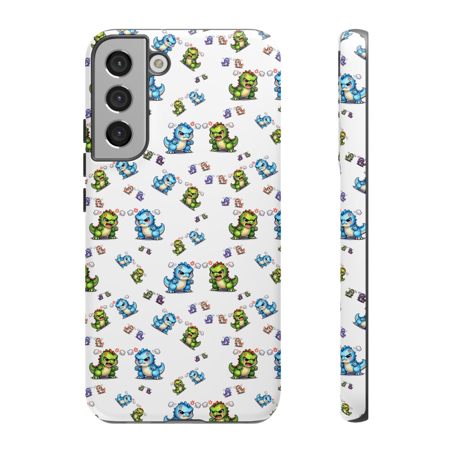 Cute Dino Pattern Phone Case — Playful Cartoon Dinosaur Tough Phone Cover
